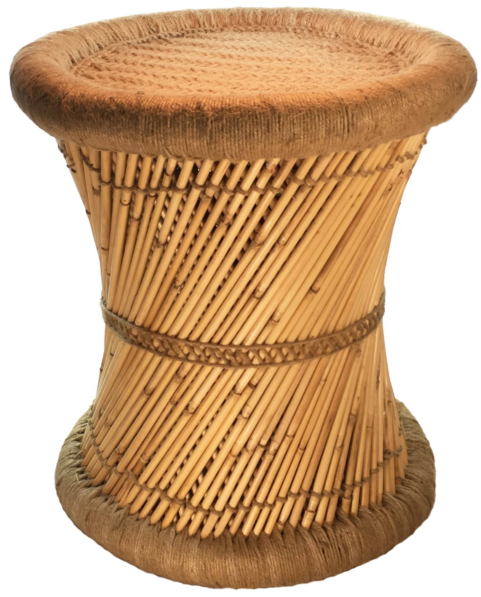 Natural Geo Moray Decorative Jute Accent Stool, Beige QM_YJI63HFM