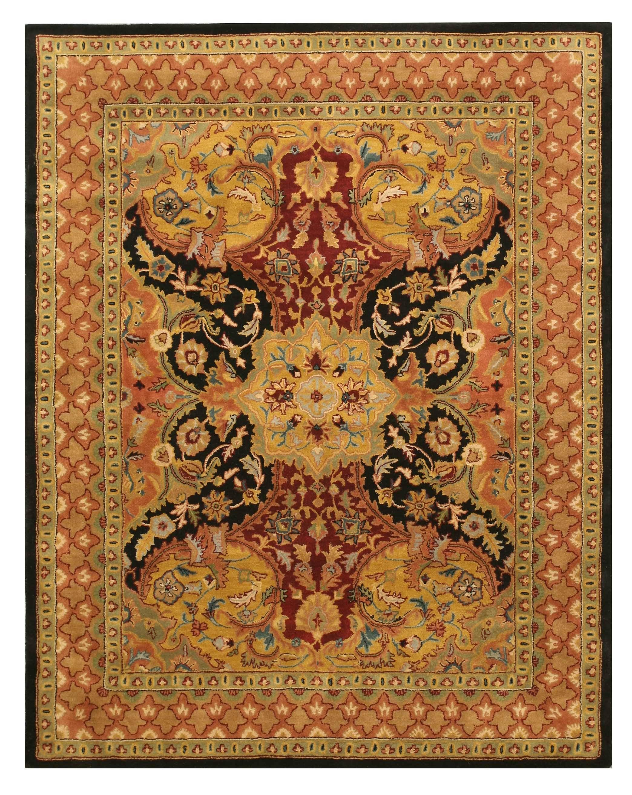 Hand-Tufted Wool Black Transitional Oriental Polonaise Rug, Size: 5' x 8' F5_0EKNMQ6G