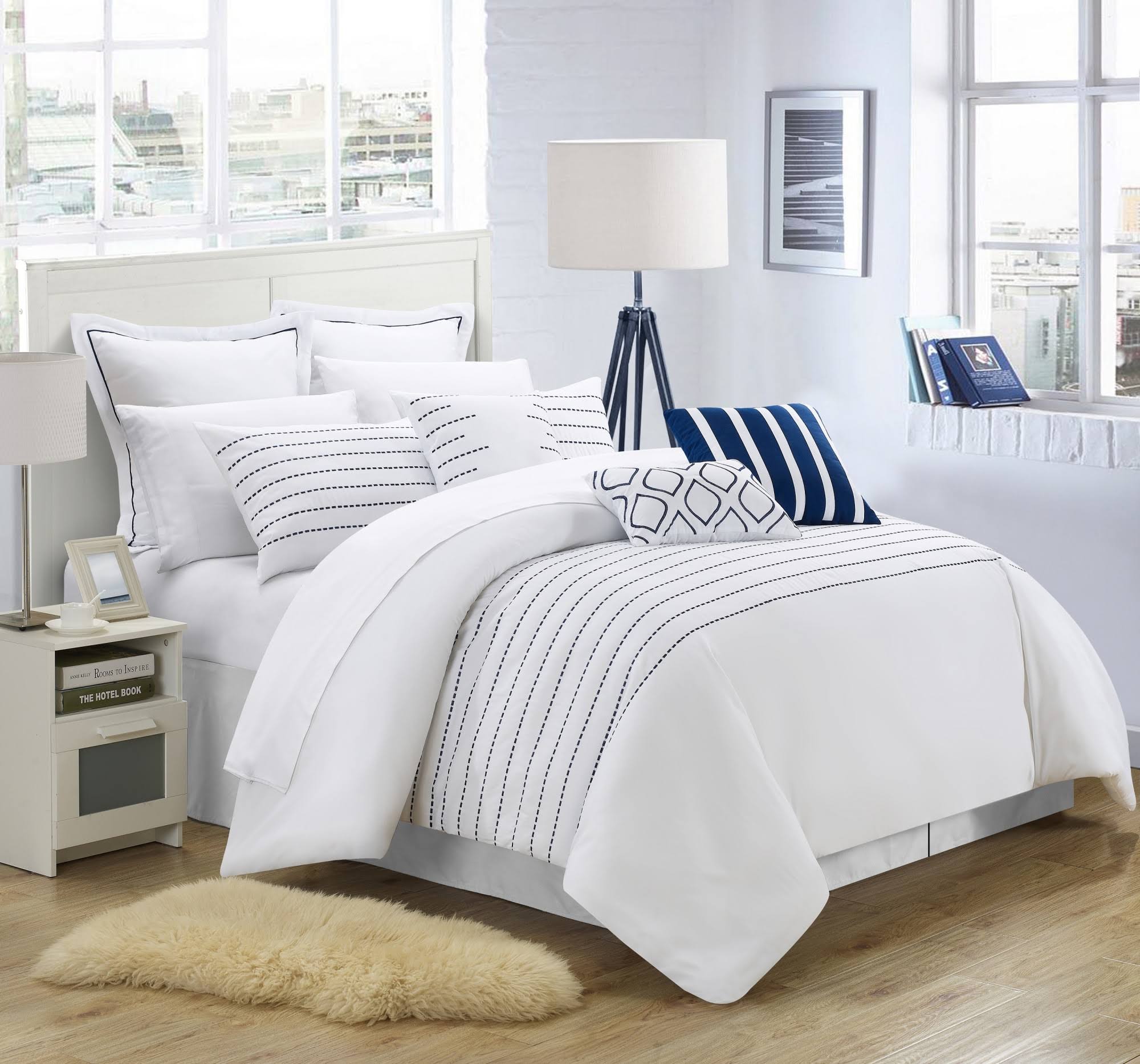 Chic Home 13-Piece Karlston Comforter Set - White - Queen SN_HX0SINPJ