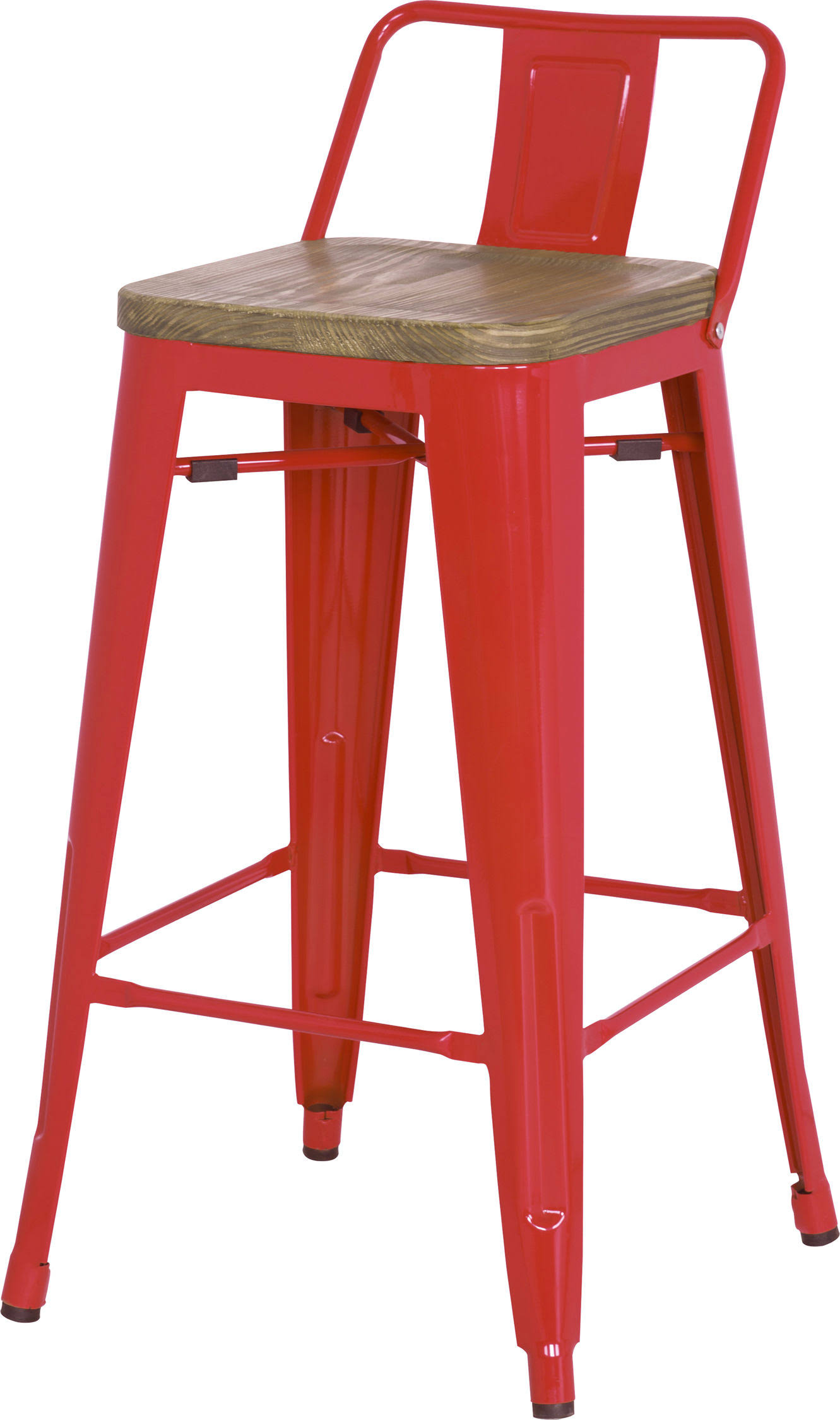 Metropolis Low Back Bar Stool,Set of 4 (Red) D9_JVGAMOJN