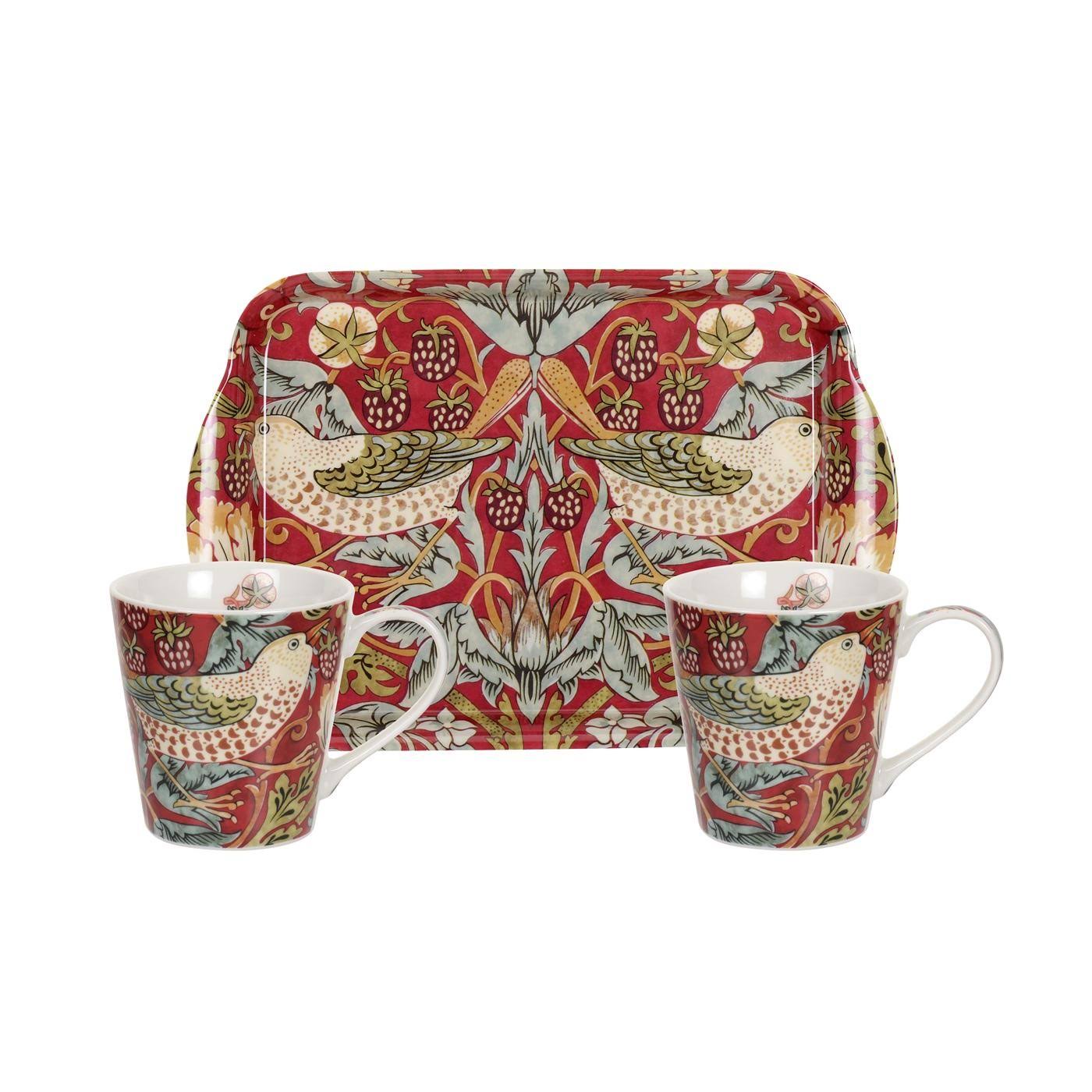 Pimpernel Strawberry Thief Red Mug and Tray Set ST_ZMGTSHOM