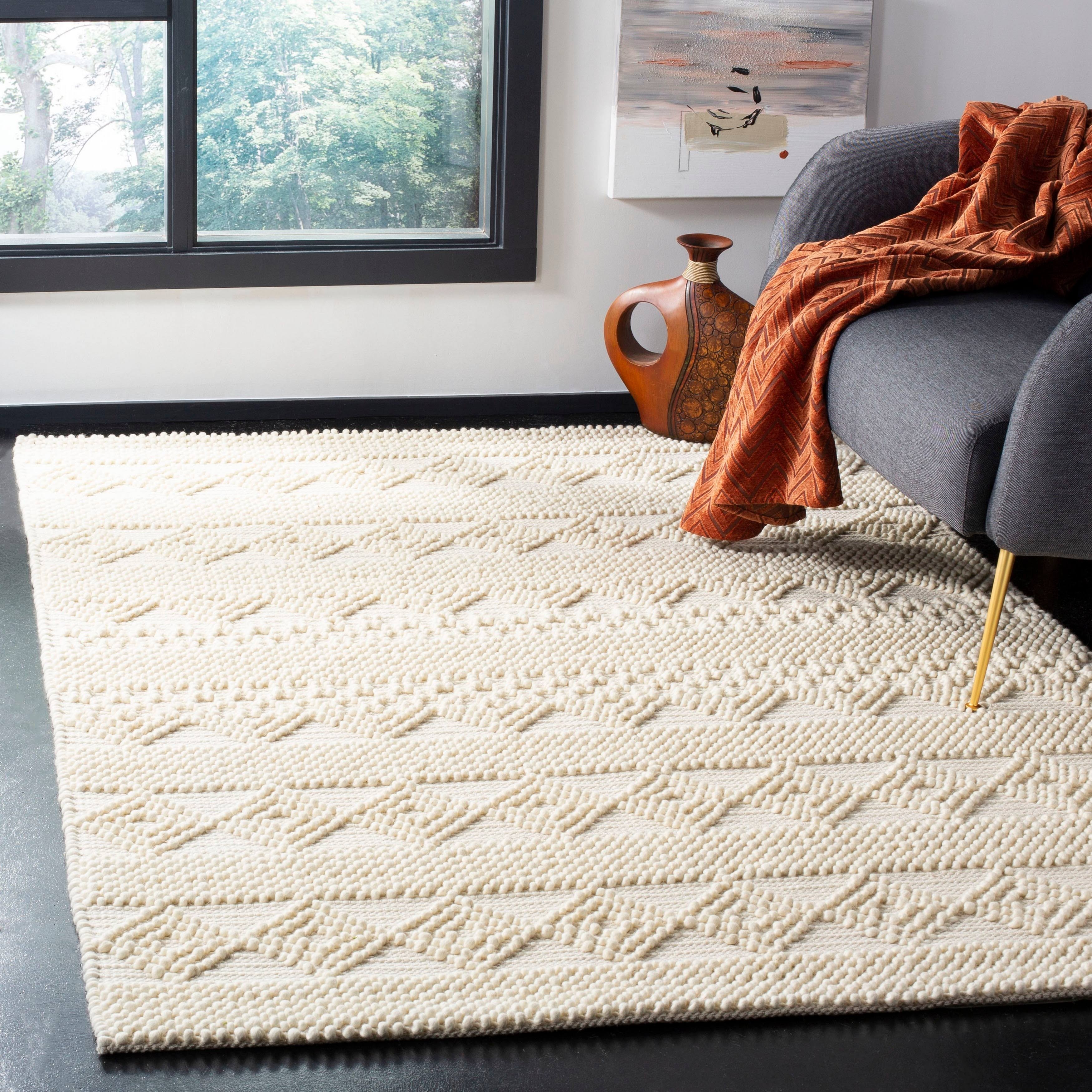 Safavieh Handmade Natura Annedorte Wool Rug - 8' x 8' Square - Ivory HW_1DN75WJB