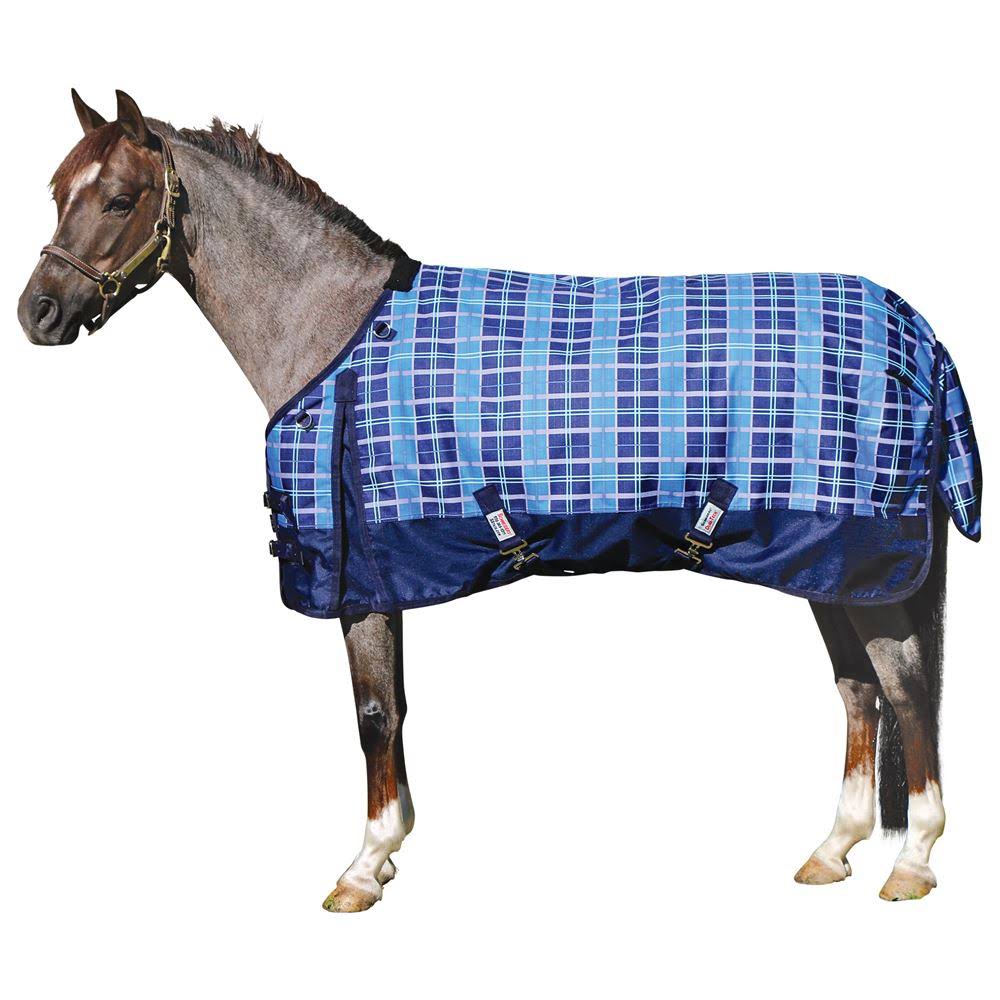 Dura-Tech Viking Pony Print Medium Weight Turnout 58 Blue Plaid YL_VHXGQLAU