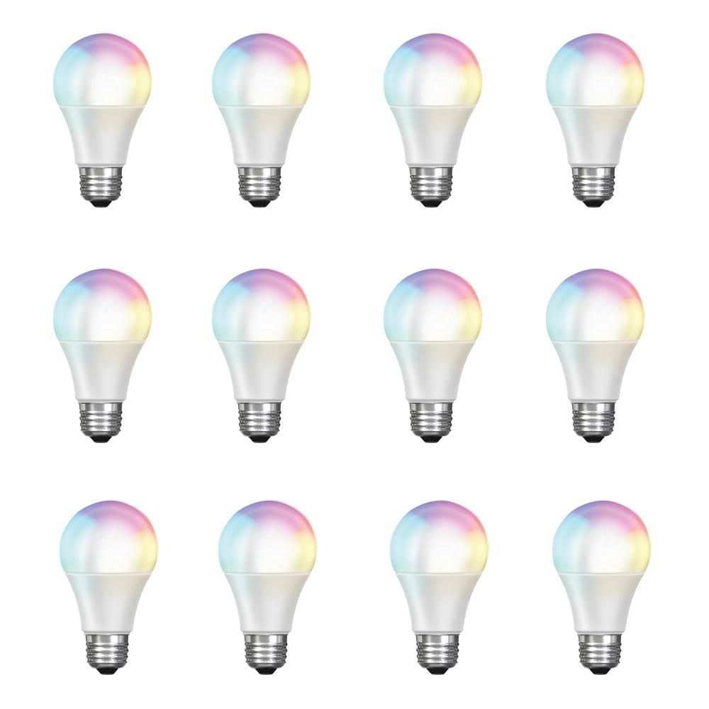 Feit Electric 60-Watt Equivalent Daylight A19 Dimmable Color Changing Wi-Fi LED Smart Light Bulb (12-Pack) RN_DOGNTOSA