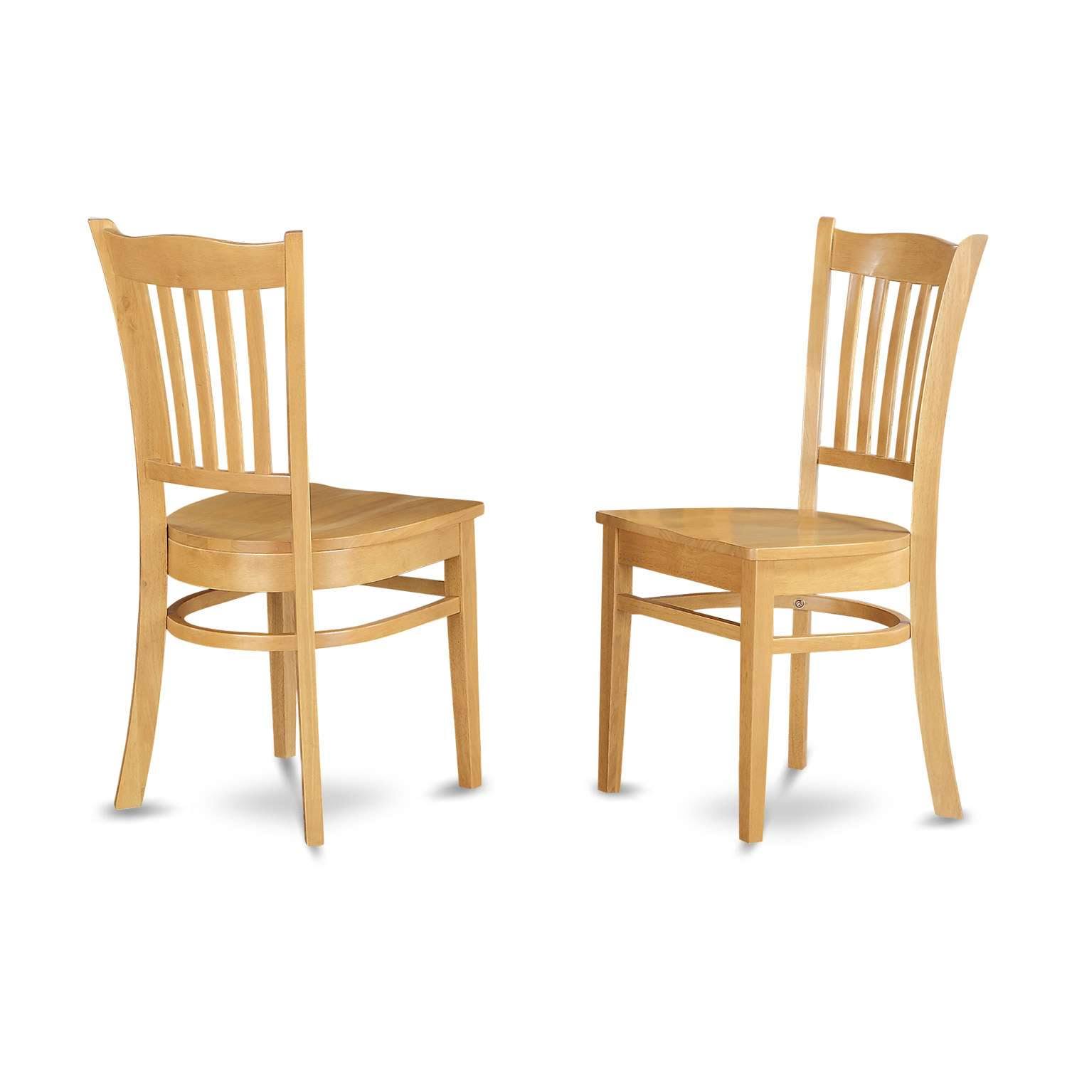 East West Furniture Set of 2 Chairs Grc-oak-w Groton Dining Chair with Wood Seat in Black Finish, Oak D4_253SCYPN