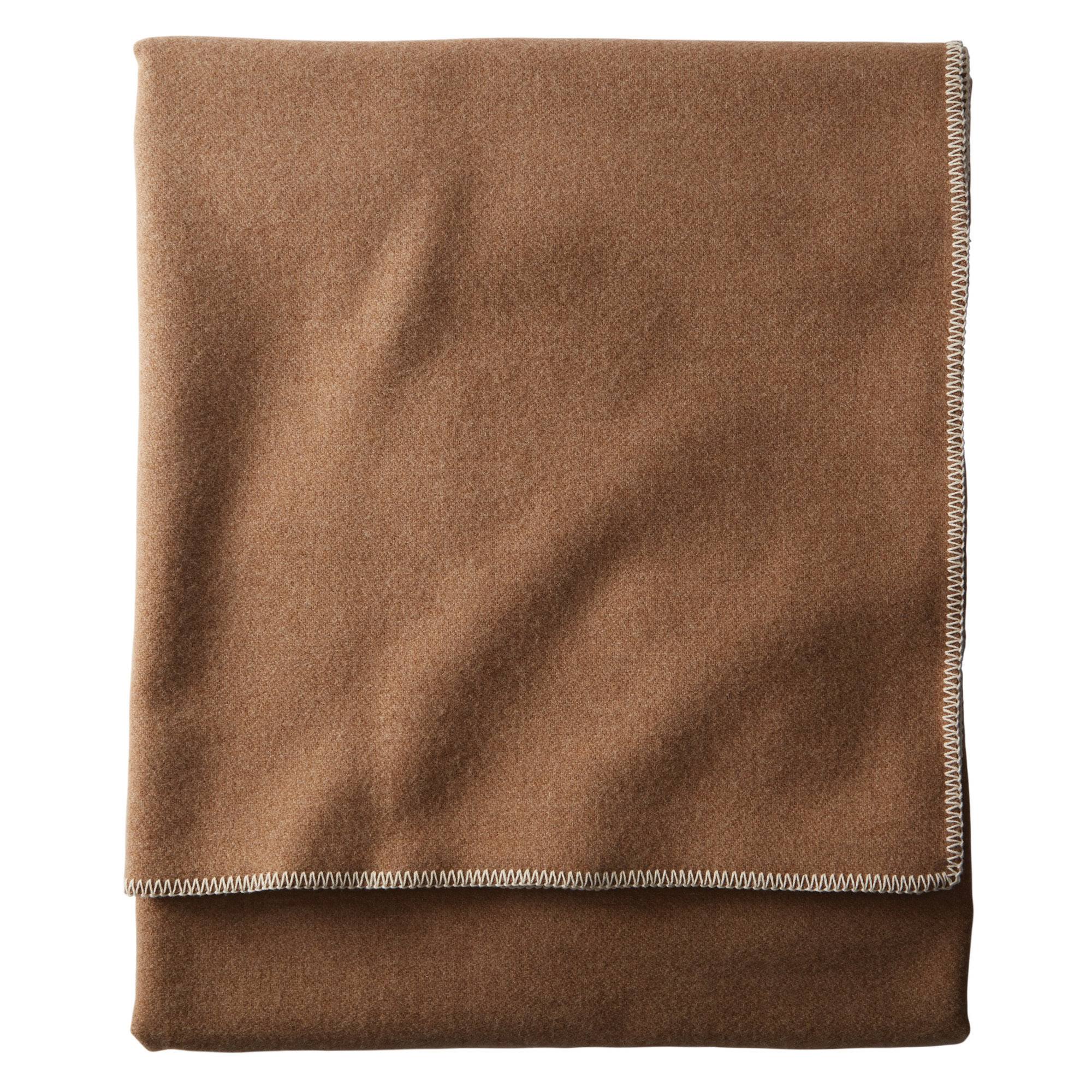 Pendleton, Eco-Wise Washable Wool Blanket, Camel Heather, King ZM_JNSIK39Y
