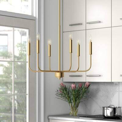 Aldusa 6 - Light Candle Style Chandelier Mercury Row Finish: Gold Z1_L3VXG0OM
