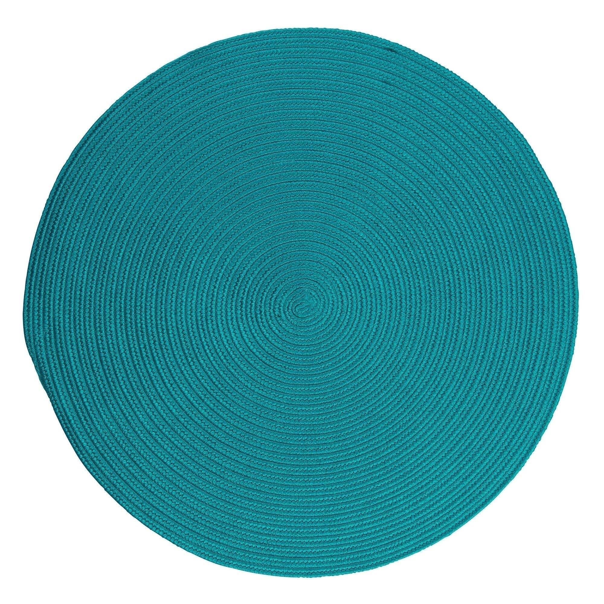 Porch den Oakland Round Reversible Indoor/ Outdoor Area Rug Turquoise LT_MALXIBBJ