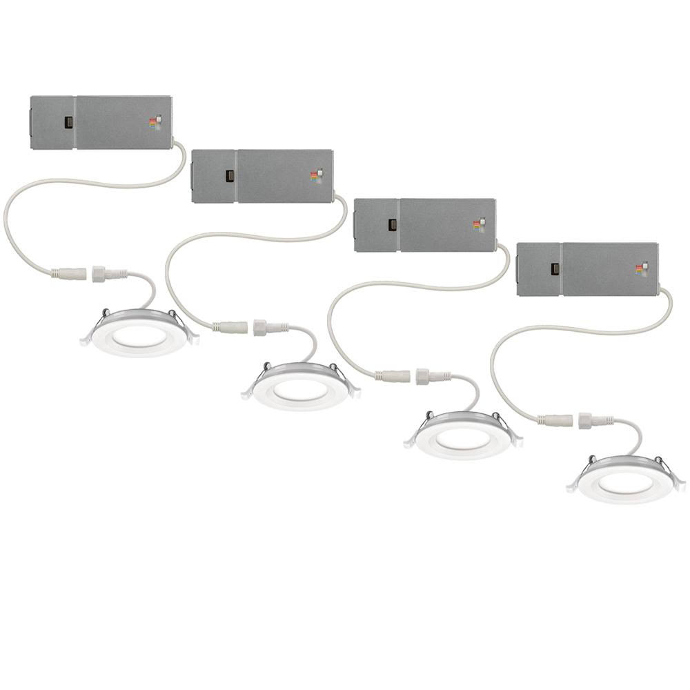 Commercial Electric Ultra Slim 3 in. Canless Selectable CCT Integrated LED Recessed Light Trim with Night Light Feature 550 Lume OJ_HIZKMVNC