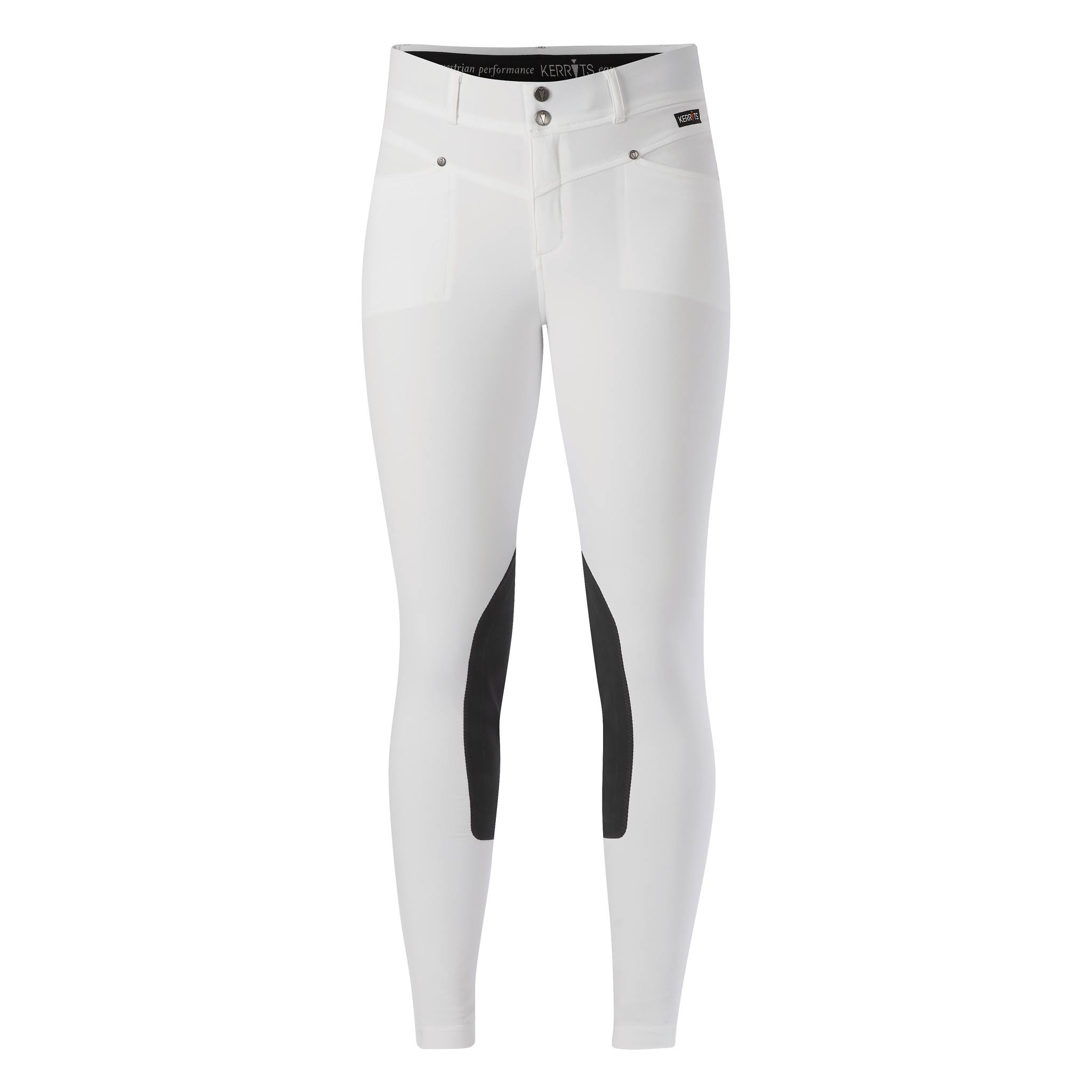 Kerrits Cross Over Knee Patch Breech M White A7_Z2WVYWR4
