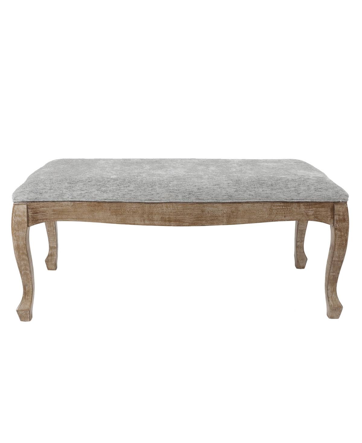 LuxenHome Upholstered Gray Linen Entryway and Bedroom Bench MI_EQOUFRAA