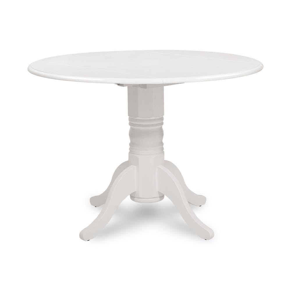 M D Furniture Burlington White Round Dining Table, Wood with White Wood Base Rubber | BUT-WHI-TP S7_AGJ5OLES