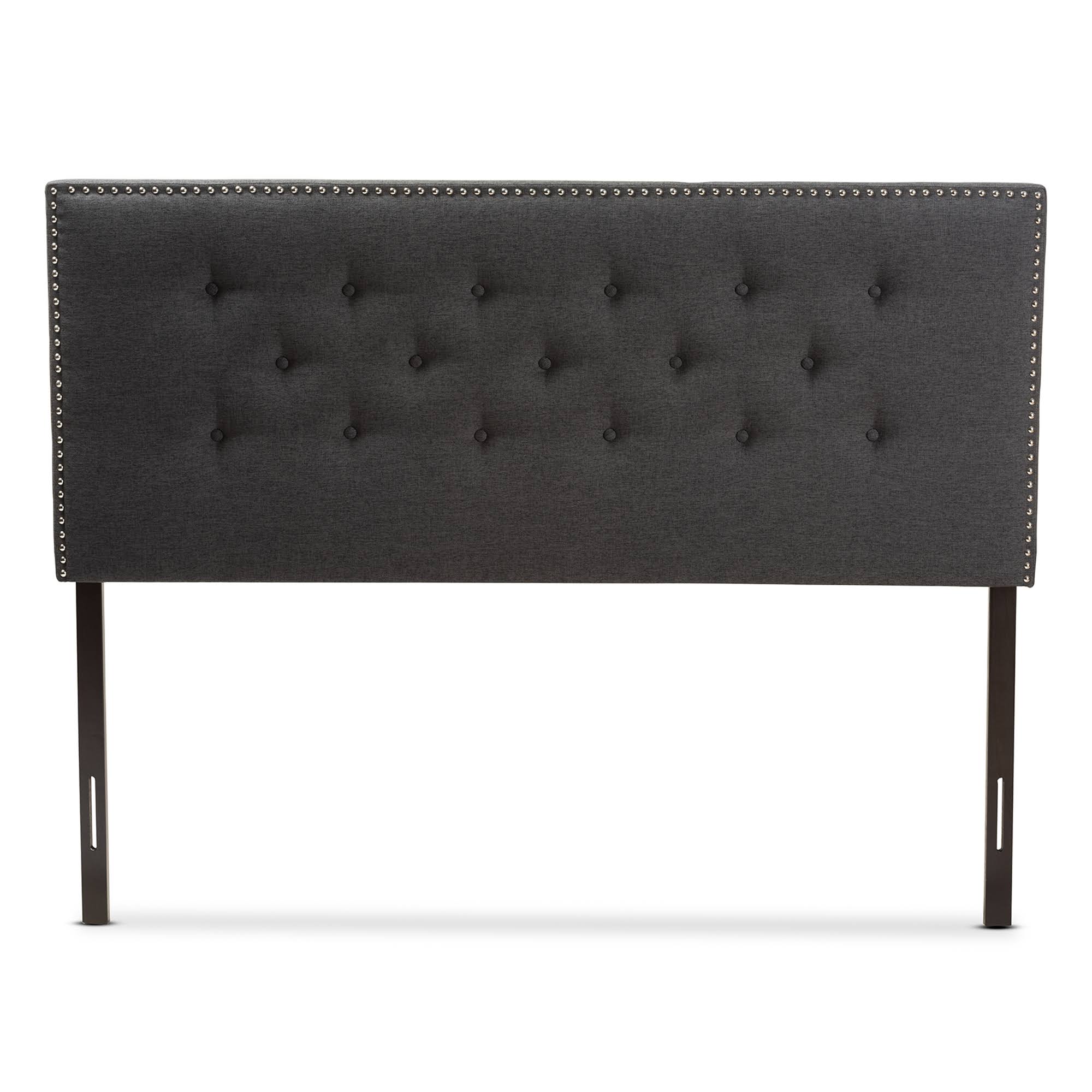Baxton Studio Windsor Modern and Contemporary Dark Grey Fabric Queen Size Headboard SH_TJZVA8YU