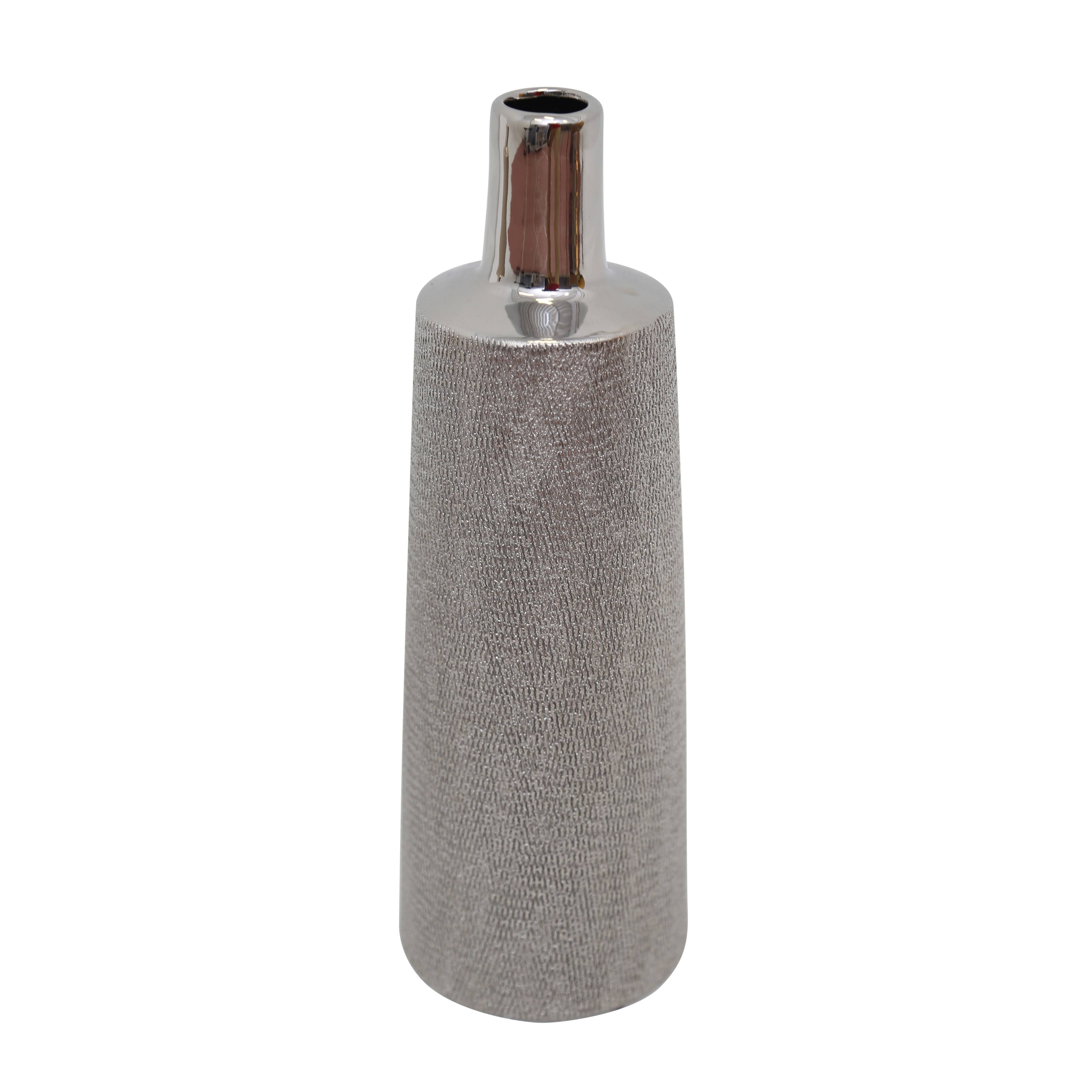 Sagebrook Home 13826-04 14.75 in. Ceramic Vase Silver AJ_HFS3GR8F