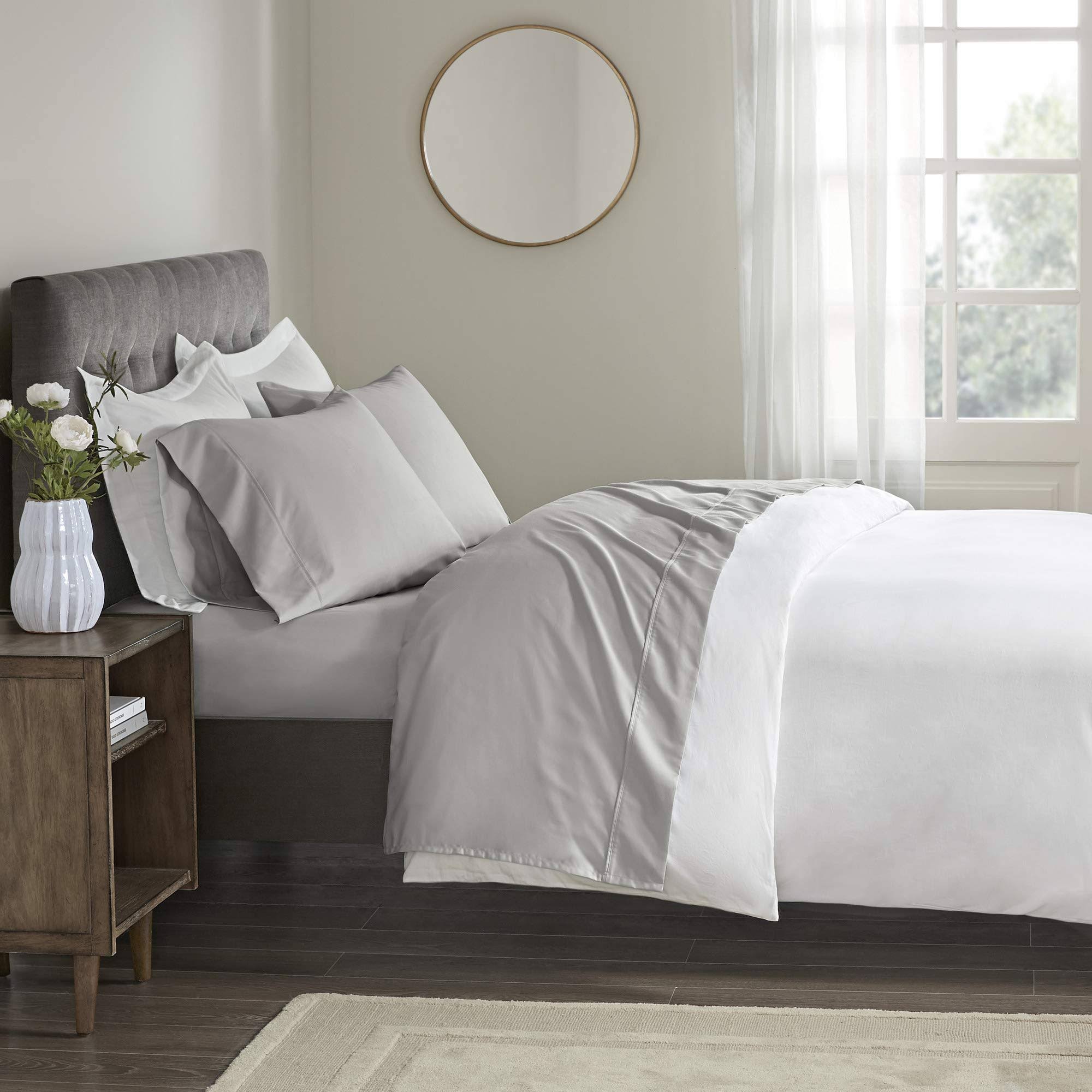 Beautyrest 400 Thread Count Wrinkle Resistant Cotton Sateen Sheet Set Cal King IR_LEYAXFOH