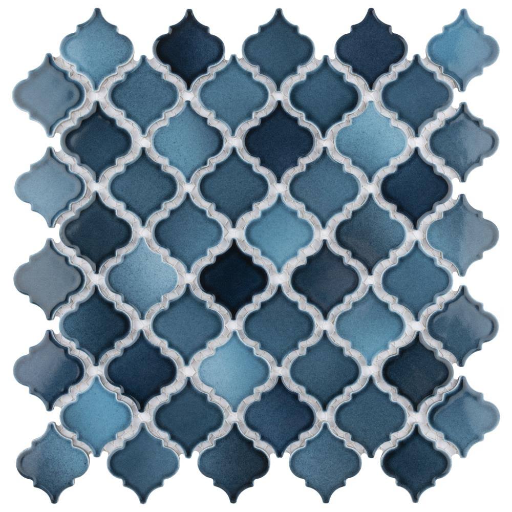 Merola Tile Hudson Tangier Glacier 12-3/8 in. x 12-1/2 in. Porcelain Mosaic (10.96 Sq. ft./Case) IC_I9AXFMIH