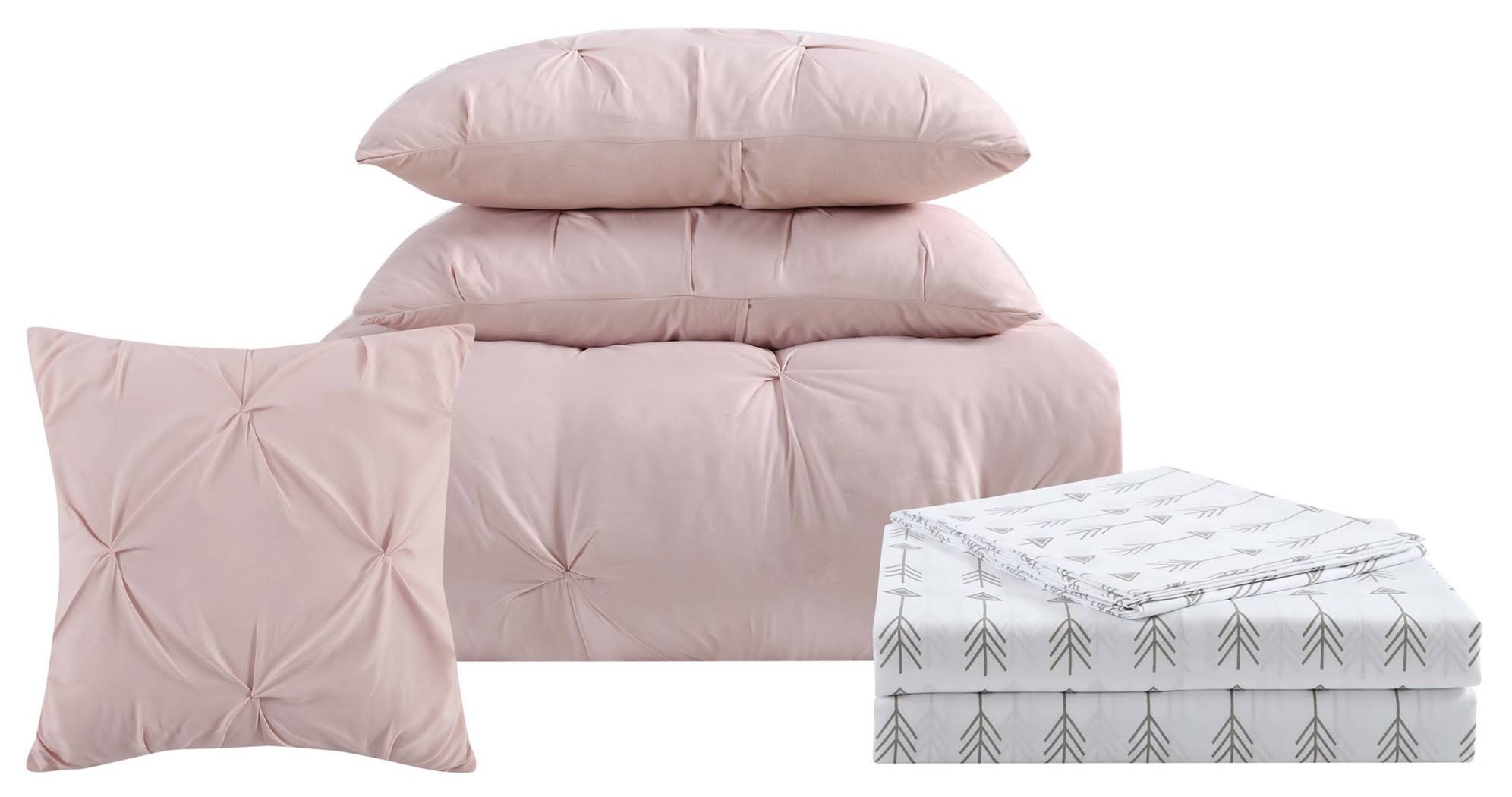Pleated Arrow Twin XL Comforter Set, Blush Pink by Ashley HomeStore 2O_E12UVFGE