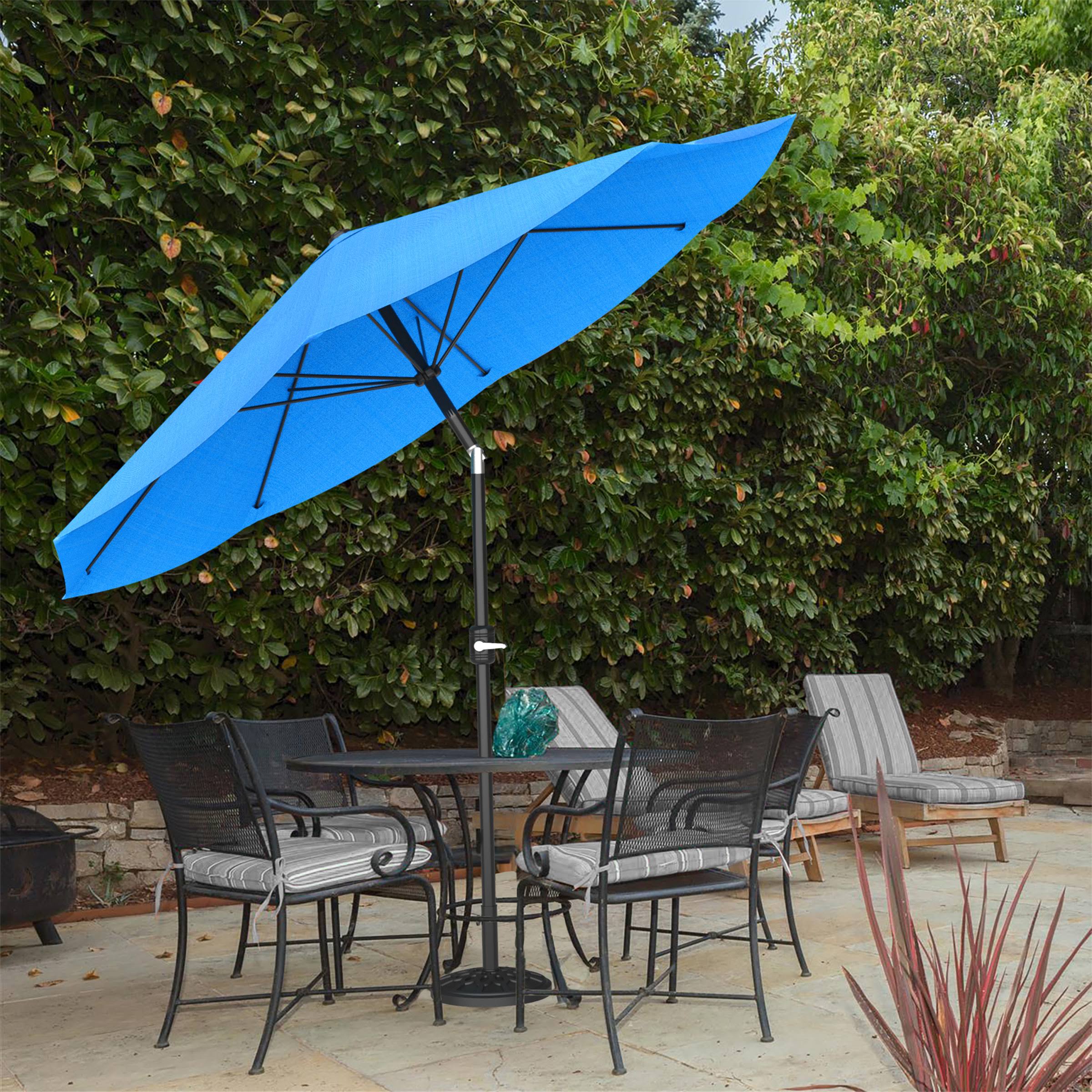 Pure Garden Auto Tilt Patio Umbrella, 10 ft Aluminum, Easy Crank, Brilliant Blue HL_RMYS0KRX