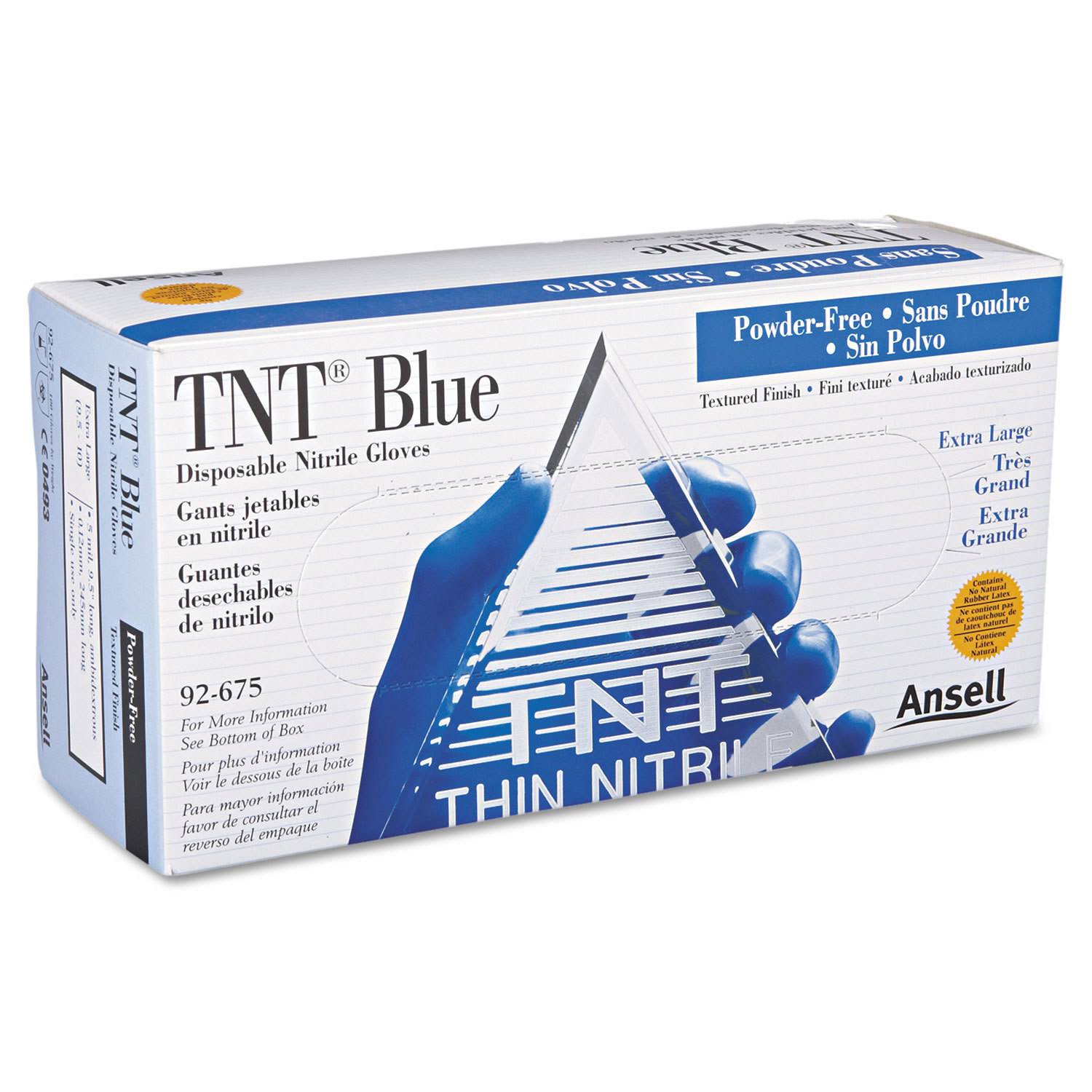 Ansell TNT Blue Disposable Nitrile Examination Gloves - X-Large 1R_PPST7FJ2