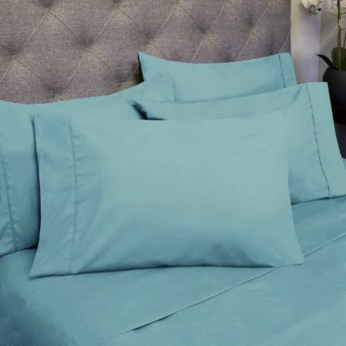 6 Piece Microfiber Egyptian Quality Deep Pocket Bedroom Sheet Set, Sweet Home Collection, Mist, Queen, Blue DT_VEFSDDCW