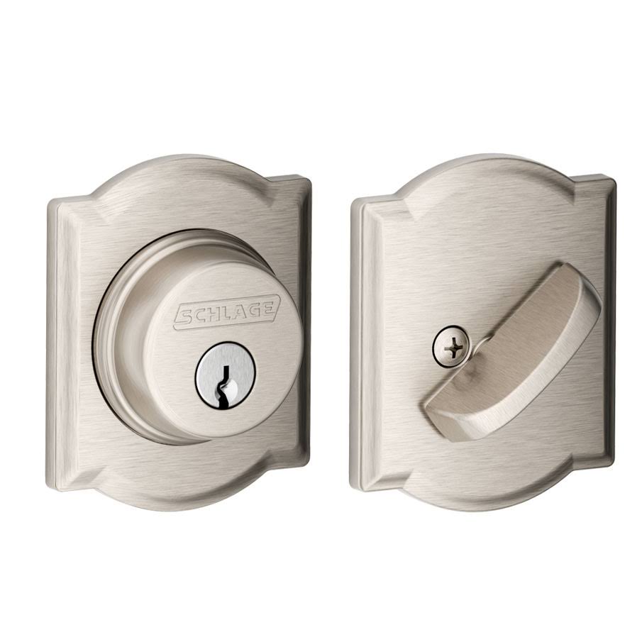 Schlage B60CAM619 Camelot Single Cylinder Grade 1 Deadbolt Satin Nickel PW_JOGQ4G4E