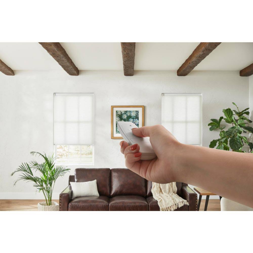 Home Decorators Collection White Cordless Light Filtering Motorized Cellular Shade with Remote Control-20.5 in. W x 48 in. L, Wh VO_7XMYP0QG