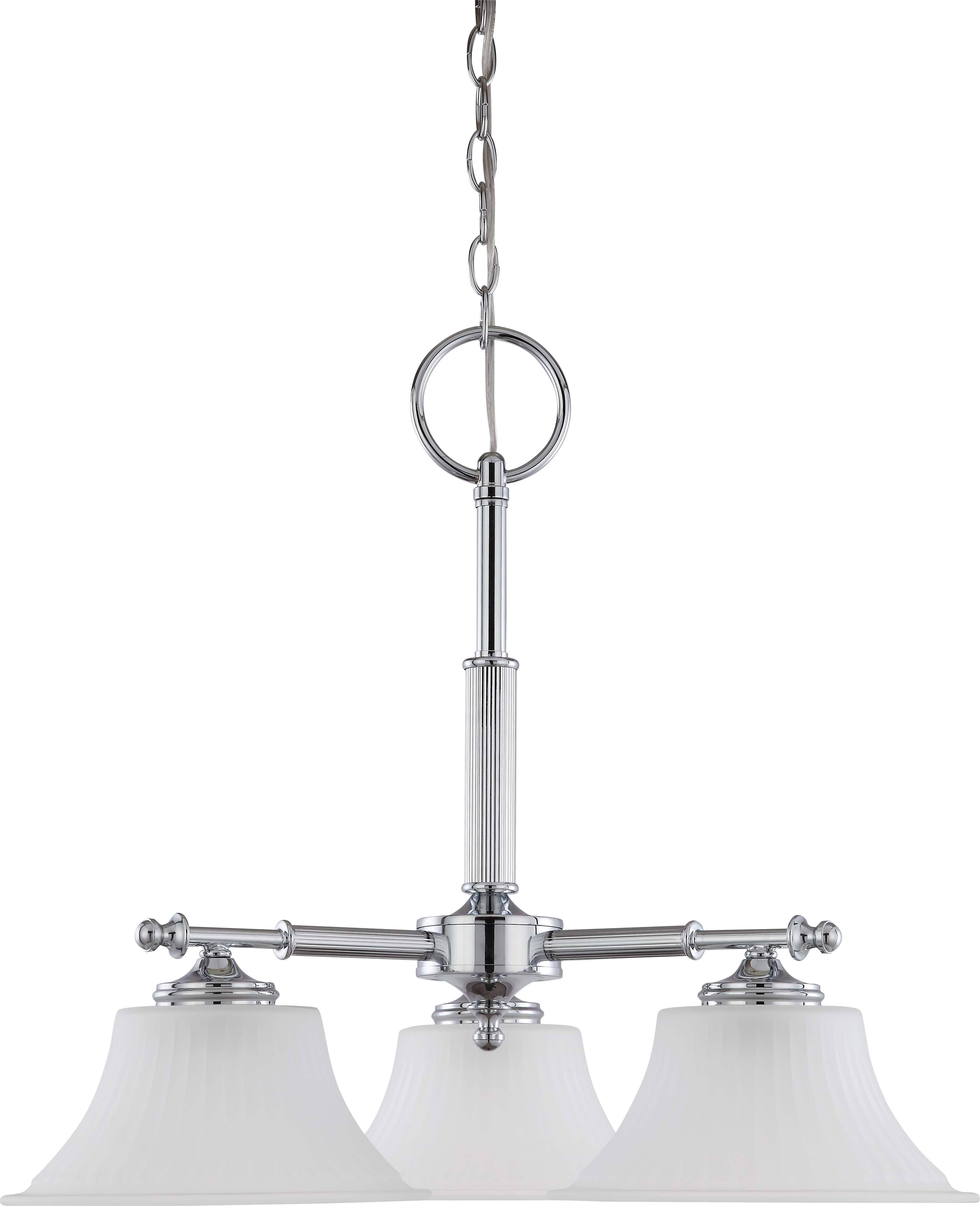 Nuvo 60/4273 Teller-3 Light Chandelier, Frosted Etched, Polished 3M_BVE3FORJ