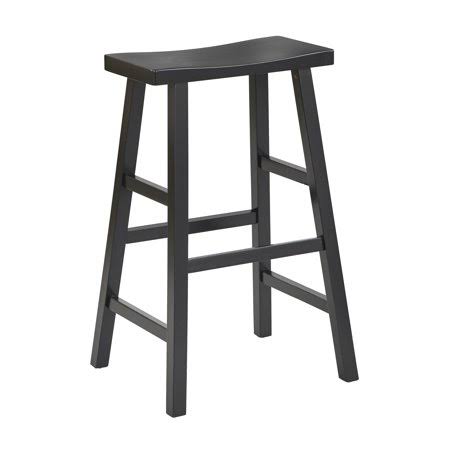 Mainstays Counter Height Saddle Bar Stool, 24 inch, Black 57_3KHPURAO