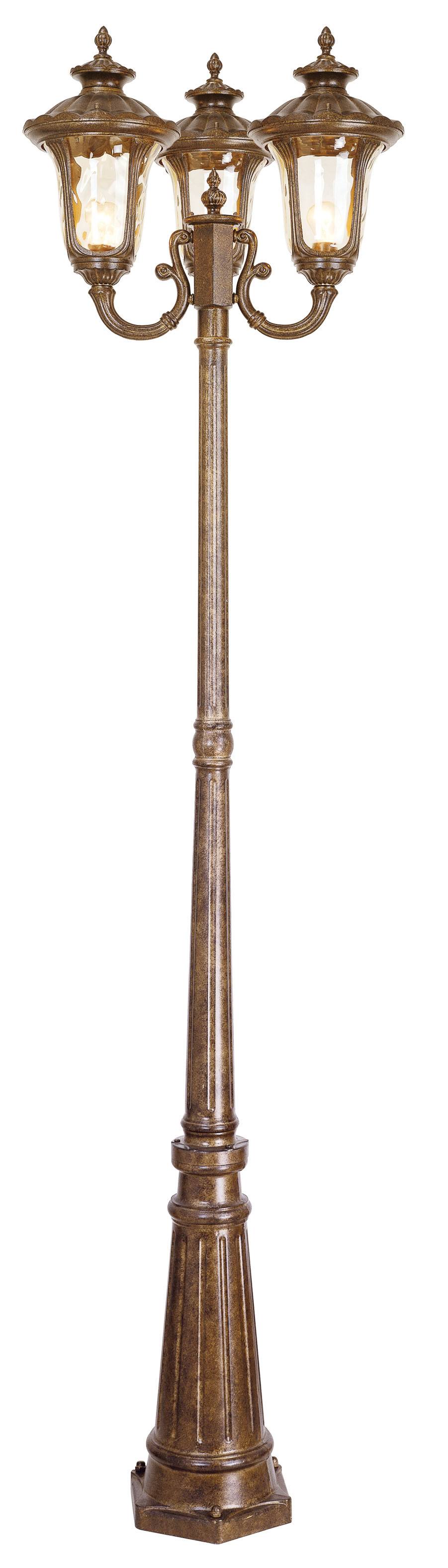 Livex Lighting 7666-50 Oxford 3 Light Outdoor 3 Head Post, Moroccan Gold CG_E75HUCXH