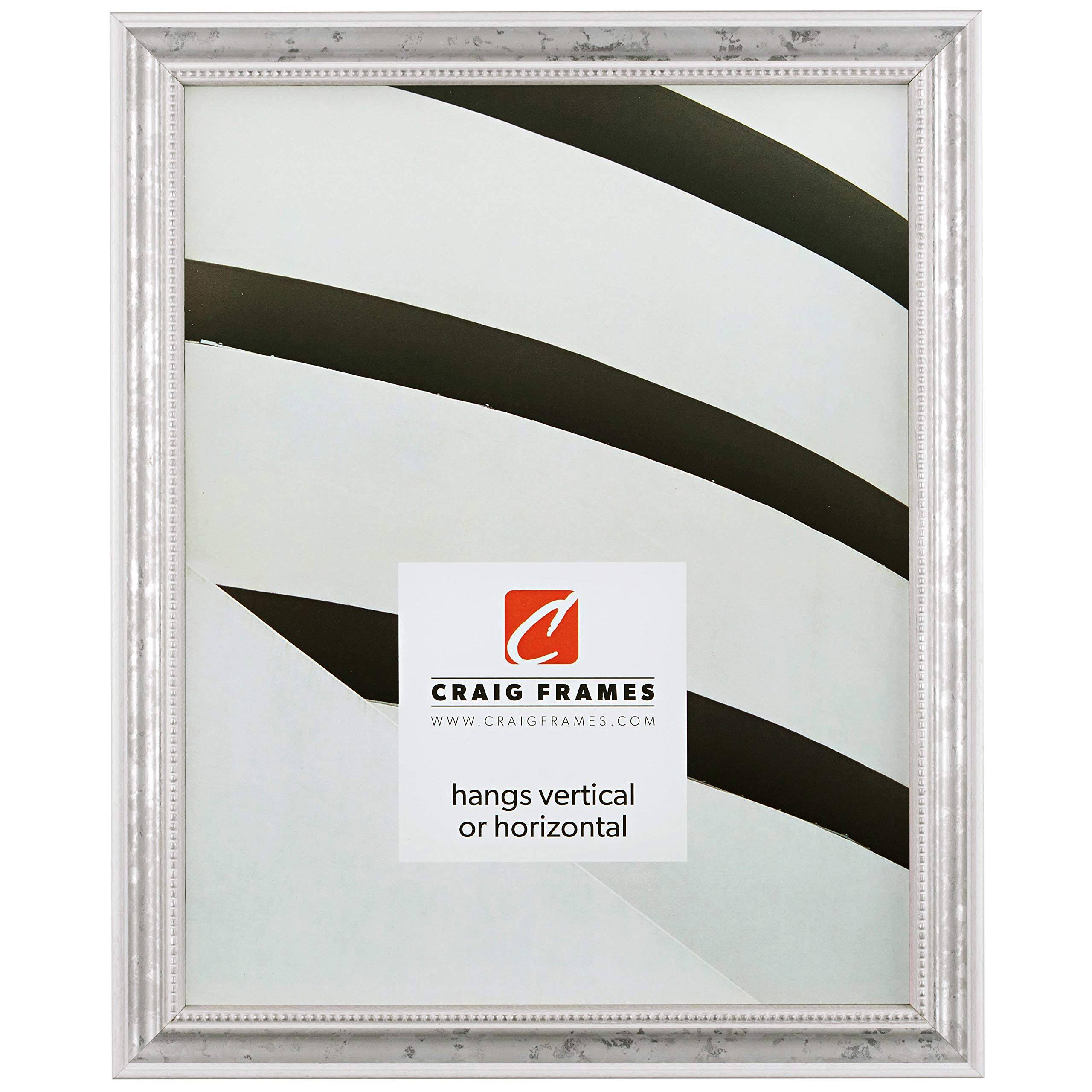 Craig Frames 314wh, 16 x 20 inch Ornate Picture Frame, White and Silver HA_ET3ATUP1