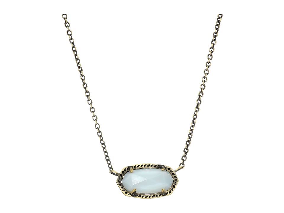 Kendra Scott ELISA Pendant Necklace in White Banded Agate TA_RMT2WKO3