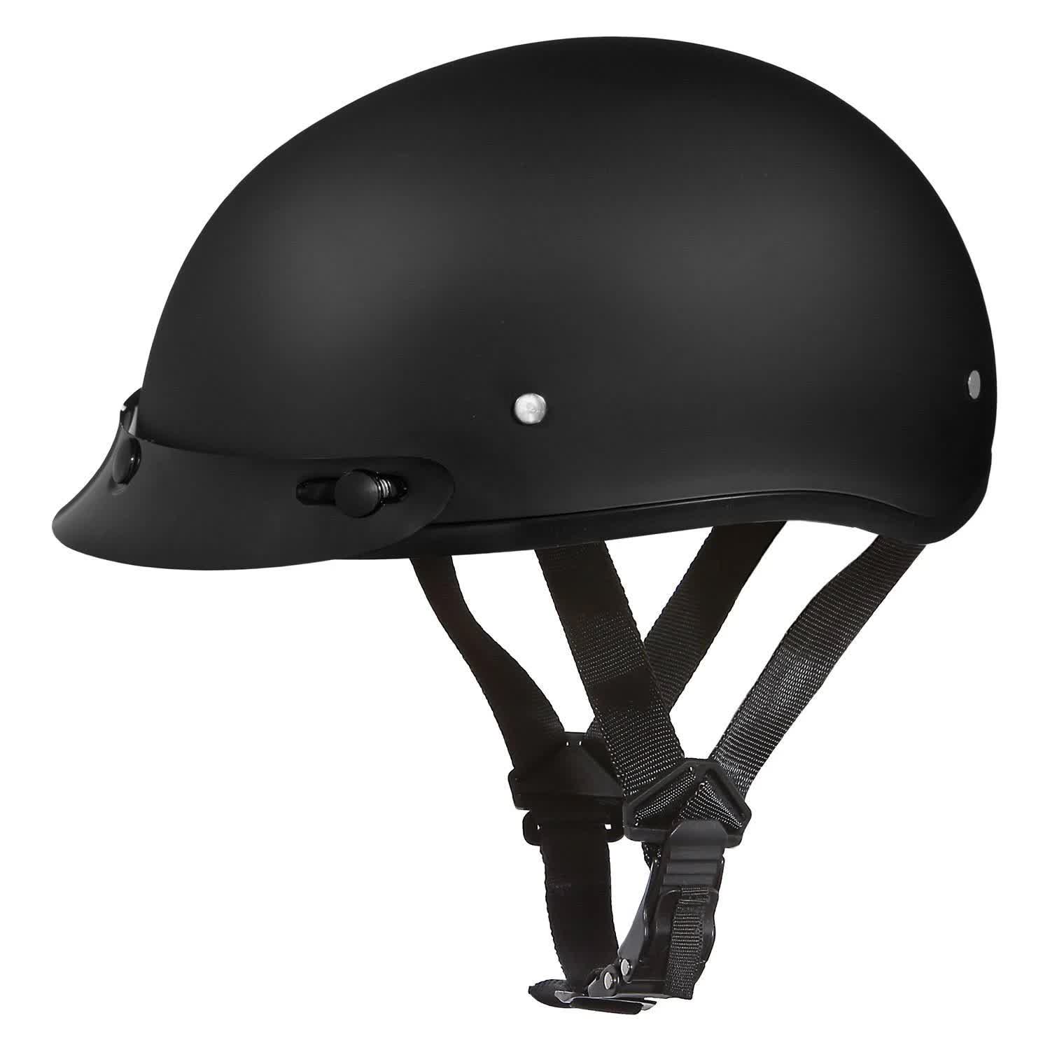 D.O.T. Daytona Skull Cap - Dull Black Helmet 2XS TO_6GWA5TFE