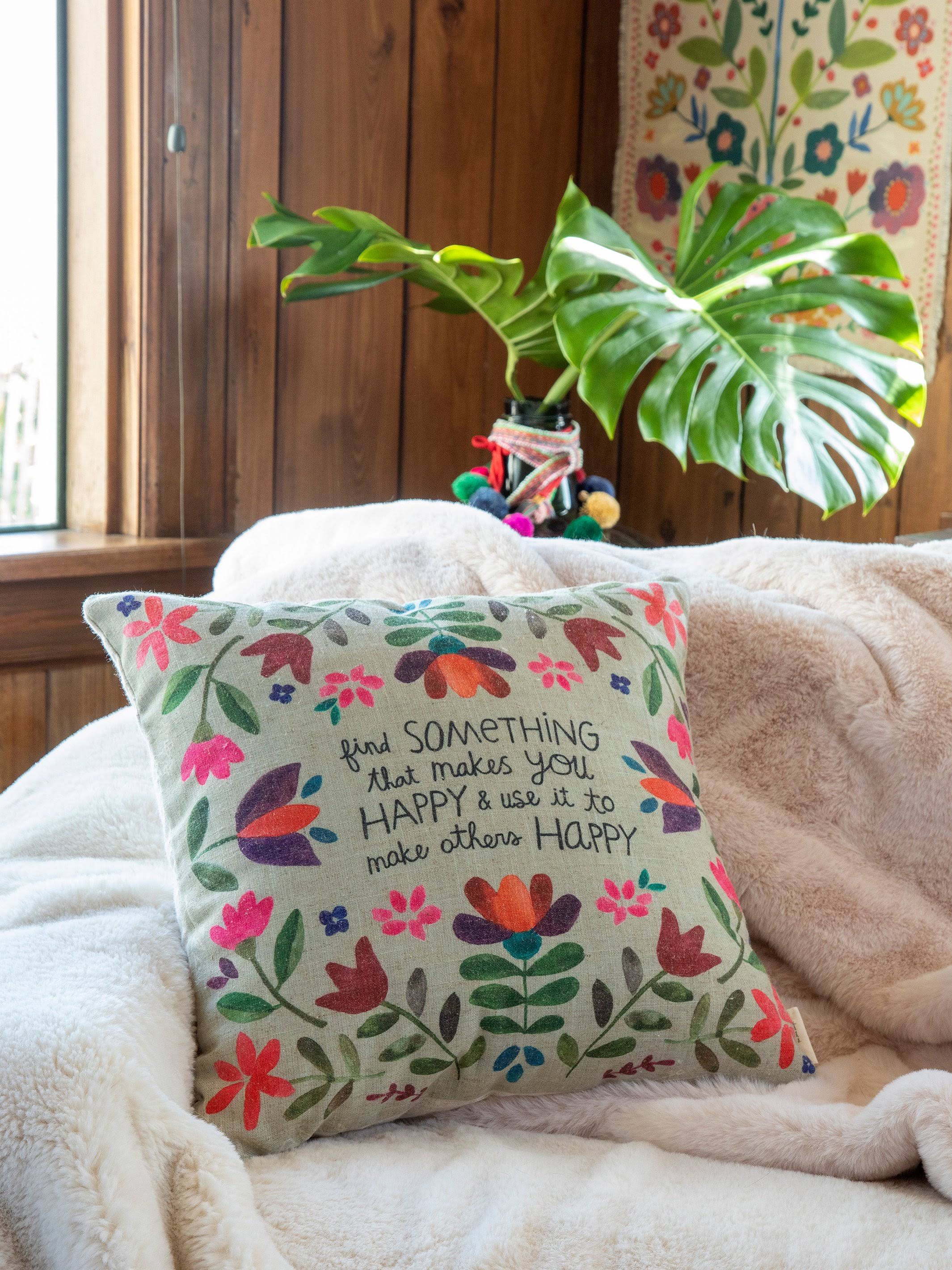 Bungalow Pillow Cover Find Happy | Natural Life TT_T07XGWRA