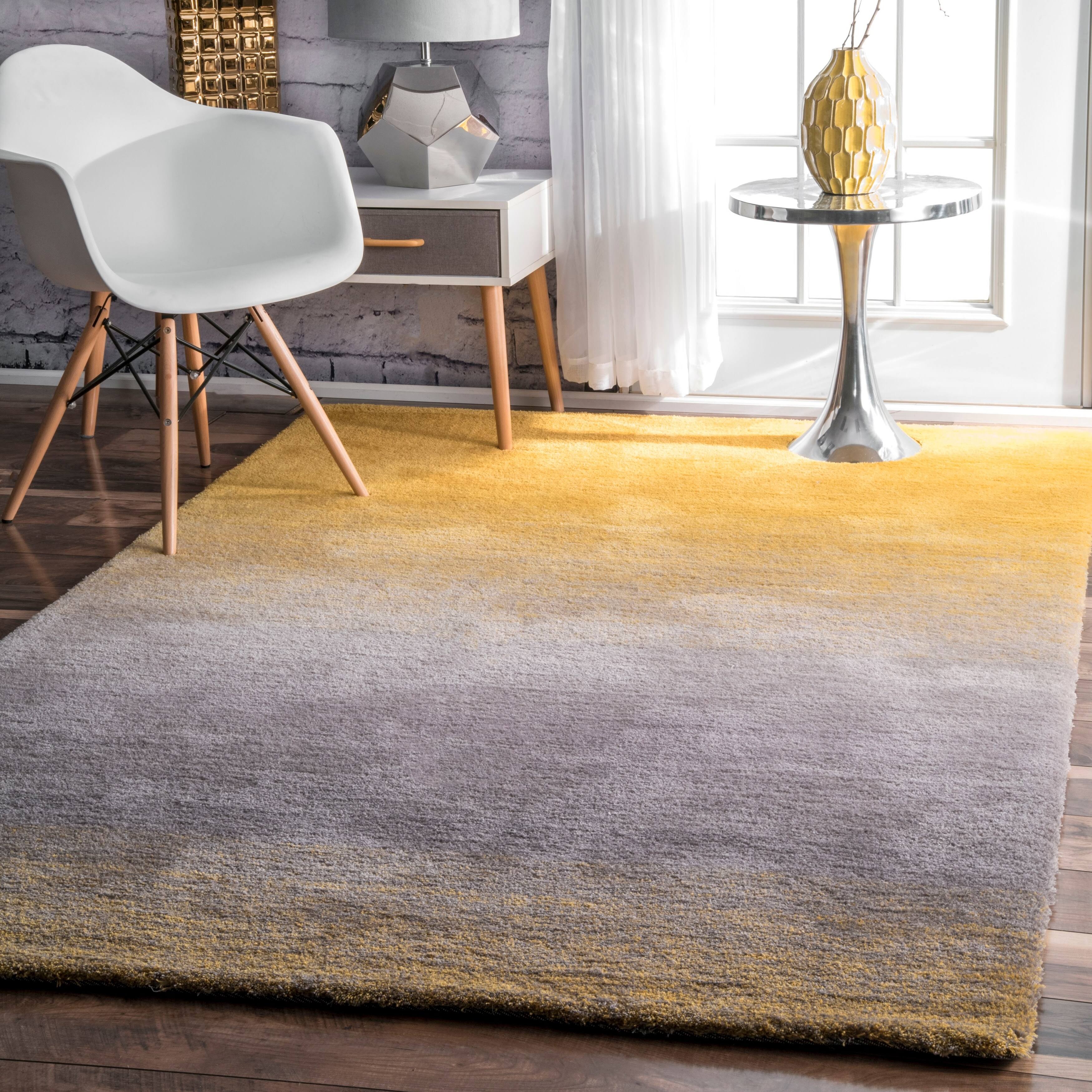nuLOOM Handmade Soft and Plush Ombre Shag Rug - 8' x 10' - Yellow LK_ATKLCWY4