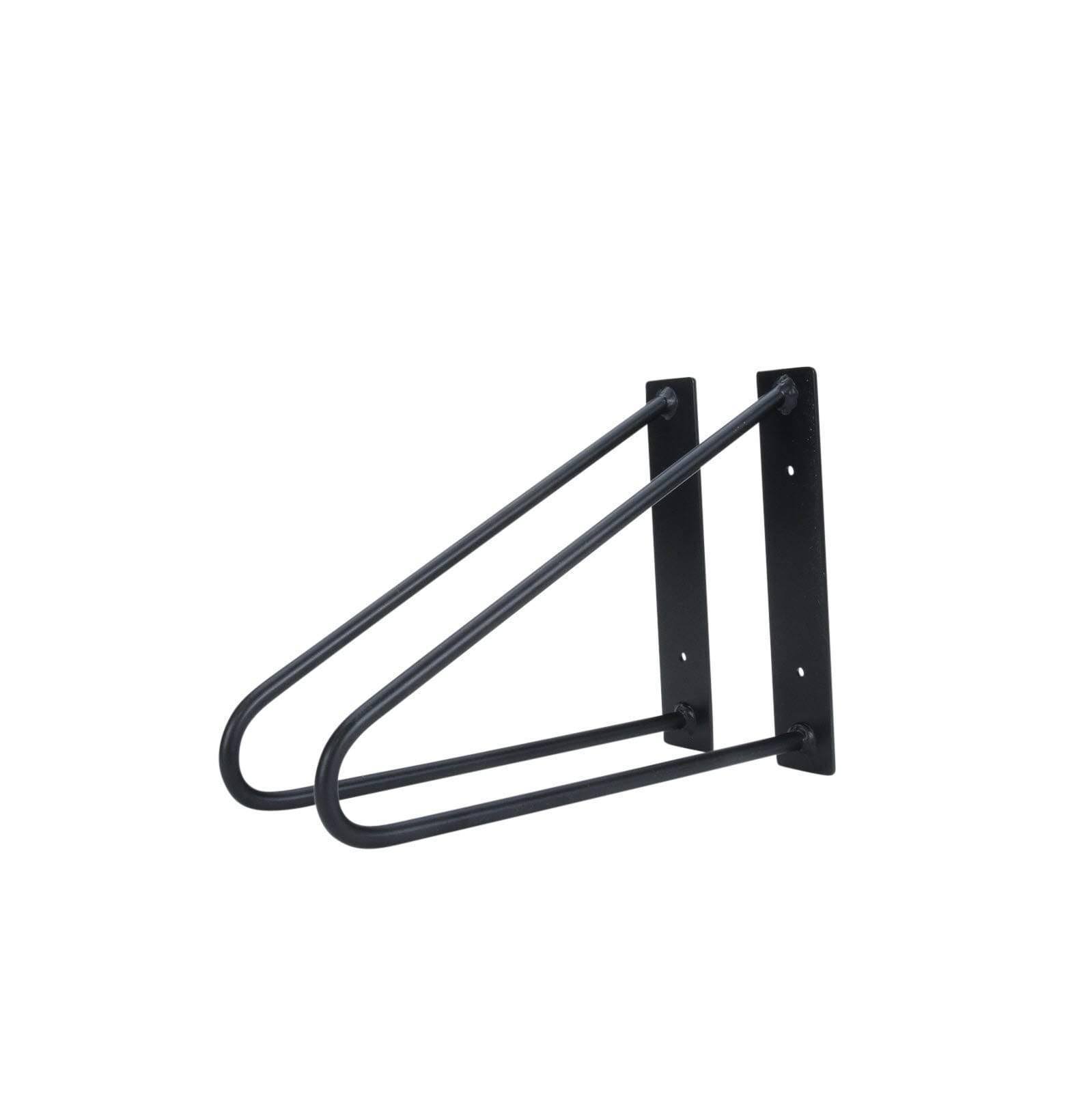 Original Hairpin Shelf Brackets / Floating Desk Brackets, Pair of 2 — Jet Black Satin, Jet Black Satin / Fits 9 MF_ETQHVJDG