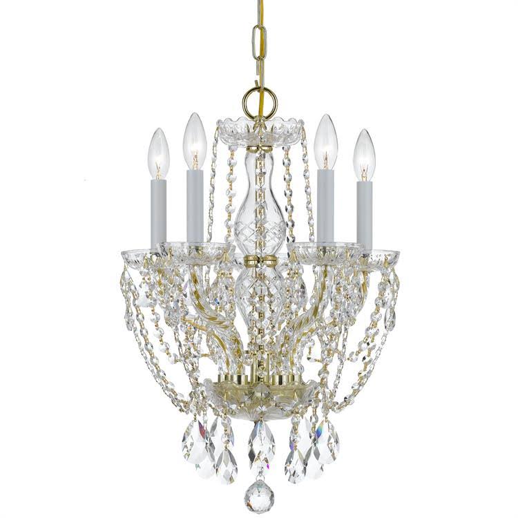 Crystorama 1129-PB-CL-SAQ Traditional Crystal 5 Light Spectra Crystal Brass Mini Chandelier SJ_AJIAR3AF
