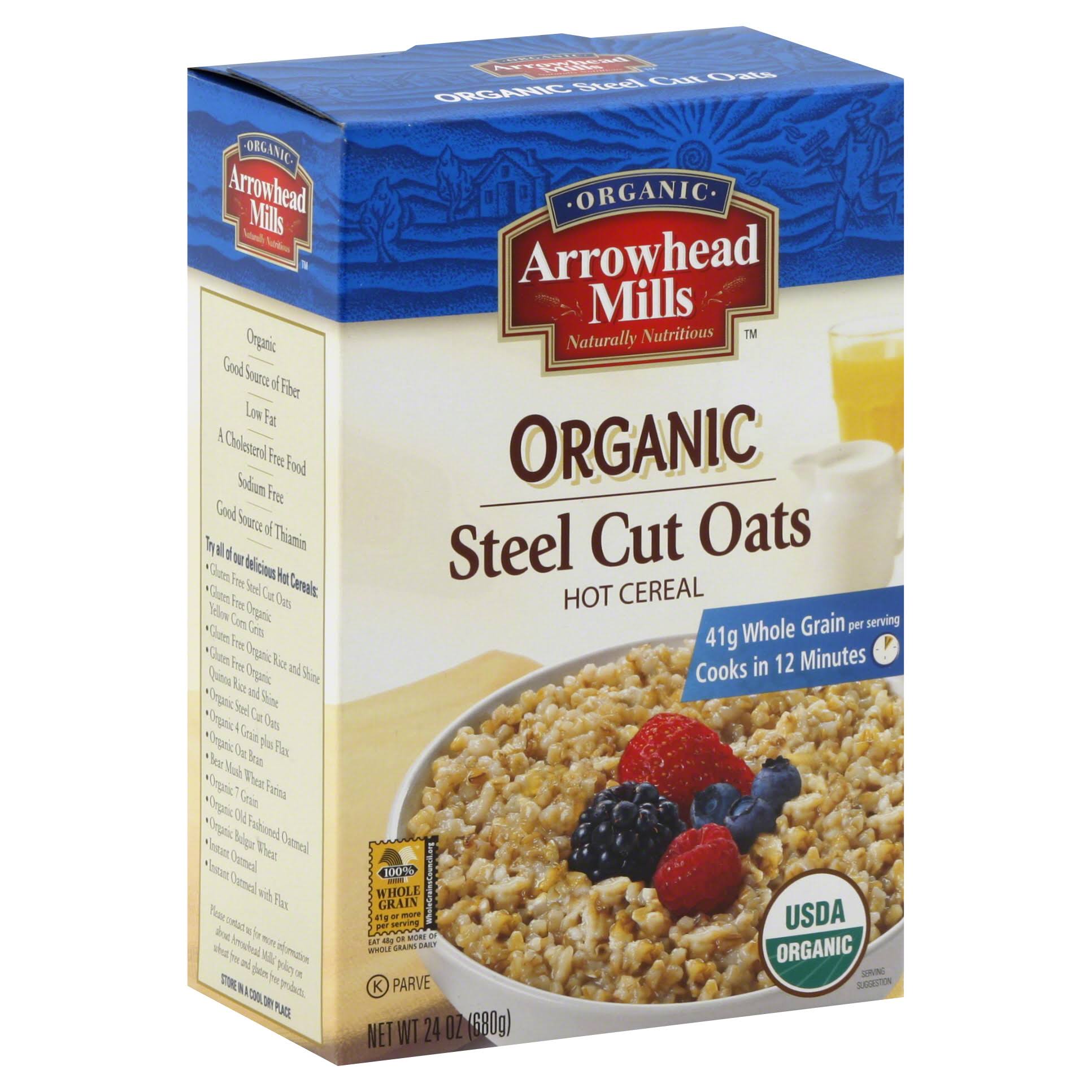 Arrowhead Mills Hot Cereal, Steel Cut Oats, Organic - 24 oz SB_5XKELBL9