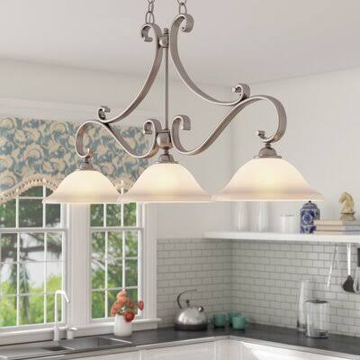 Macalla 3 - Light Kitchen Island Linear Pendant Andover Mills Finish: Brushed Nickel IP_WST3RPJA