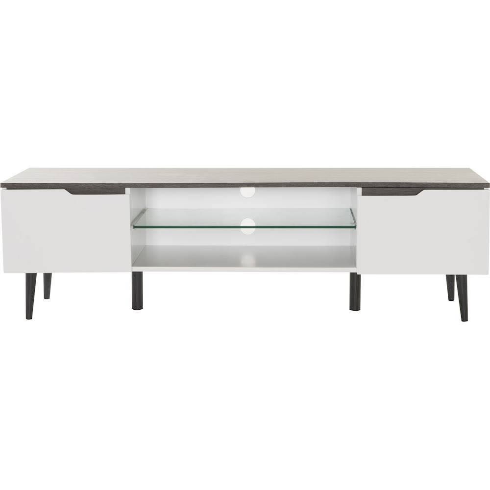 Noble House Rowan Wood TV Stand, White Matte / Grey Finished IP_OPRVJGXI