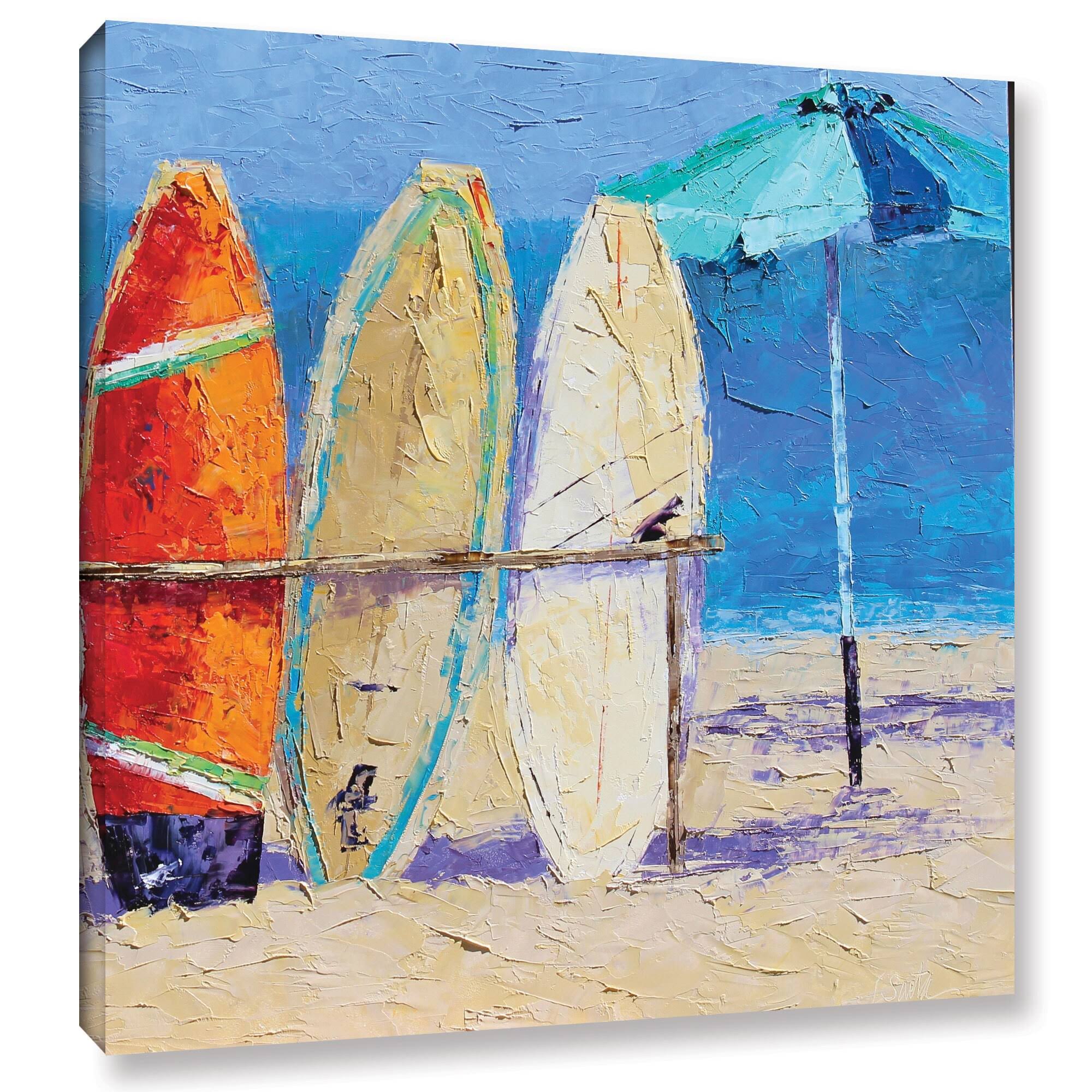 ArtWall Leslie Saeta's 'Resting on The Beach' Gallery Wrapped Canvas - 36x36 8I_9NZKMMAB