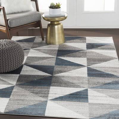 George Oliver Cudney Sky Blue Area Rug, Size: Rectangle 7'10 inch x 10'3 inch, Gray S3_3NBBCOBT