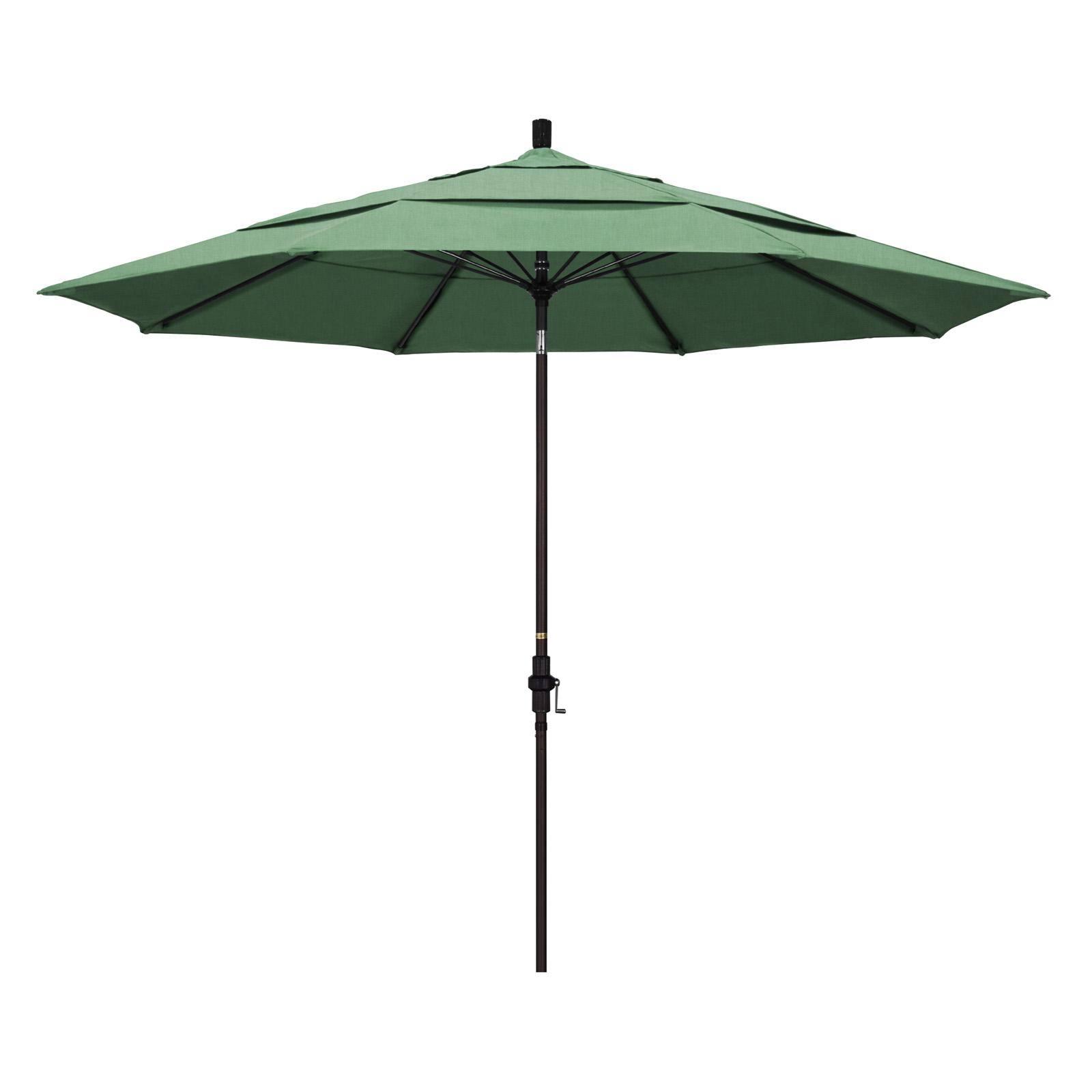 California Umbrella 11-ft. Fiberglass Double Vent Pacifica Fabric Tilt Market Umbrella Yellow P3_8UW48674