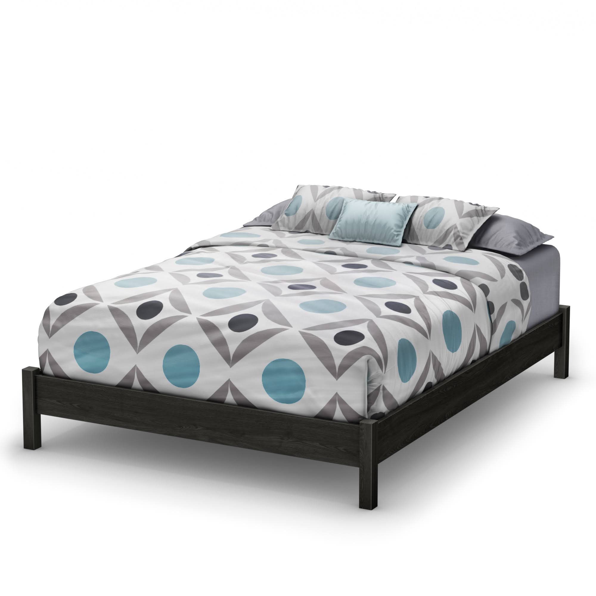 South Shore Step One Queen Platform Bed - Gray Oak AL_LJXVY2UT