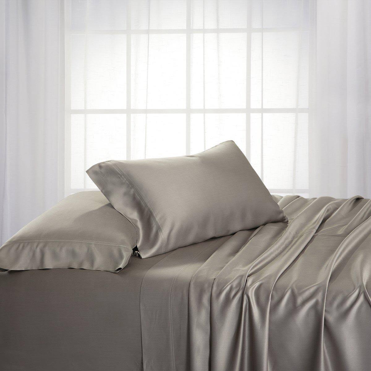 Royal Tradition Bamboo Cotton Bed Sheets Sets Hybrid Full / Gray UV_9K2PJZYM