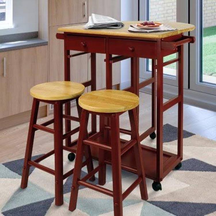 August Grove Charity 3 Piece Kitchen Island Set NJ_YSJ9LHFA