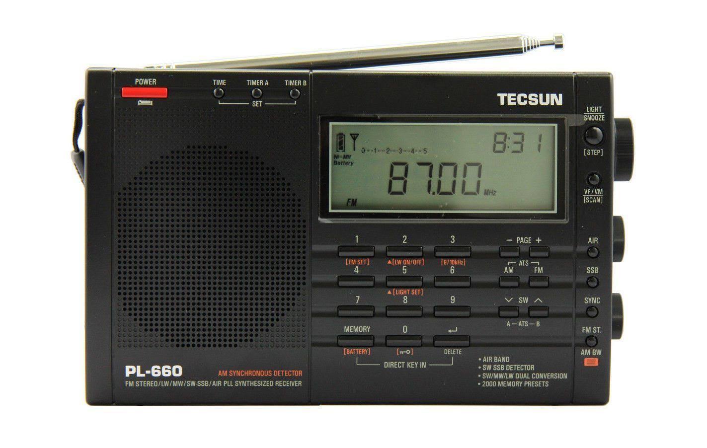 Tecsun PL660 PLL Fm/Stereo MW LW SW SSB Air Band Black Color YY_DX8XGBAQ