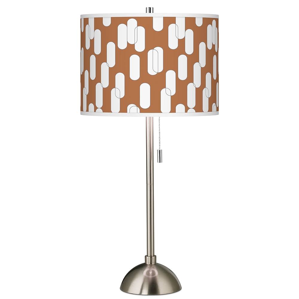 Giclee Glow Ovals II Giclee Brushed Nickel Table Lamp, Silver I3_MPLC09OG