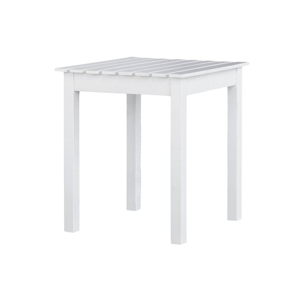 Hearth Porch and Home White Hardwood Side Table Painted HL_X0KDDETD