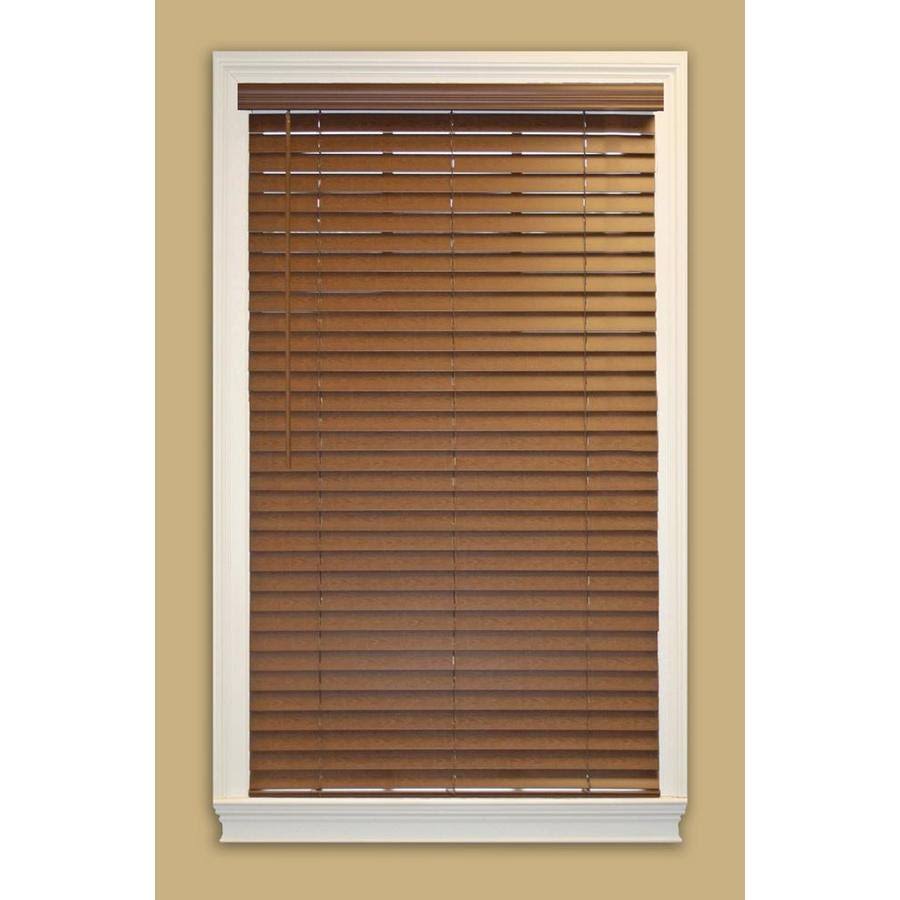 Allen + Roth 2-in Cordless Bark Faux Wood Room Darkening Horizontal Blinds (Common 33-in x 72-in; Actual 32.5-in x 72-in) in B EY_3PZ0ZATS