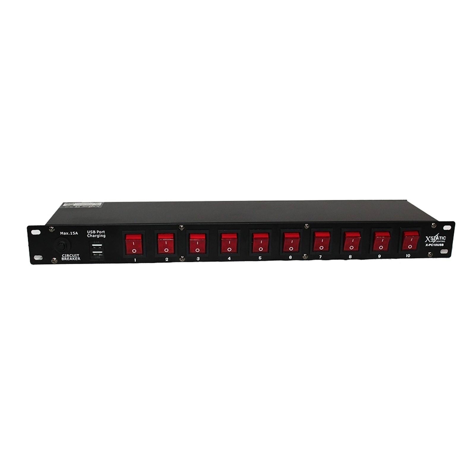 Prox Power Conditioner 10 Plug Rack Mount Switcher USB Charging Ports D0_T1OJZ5QT